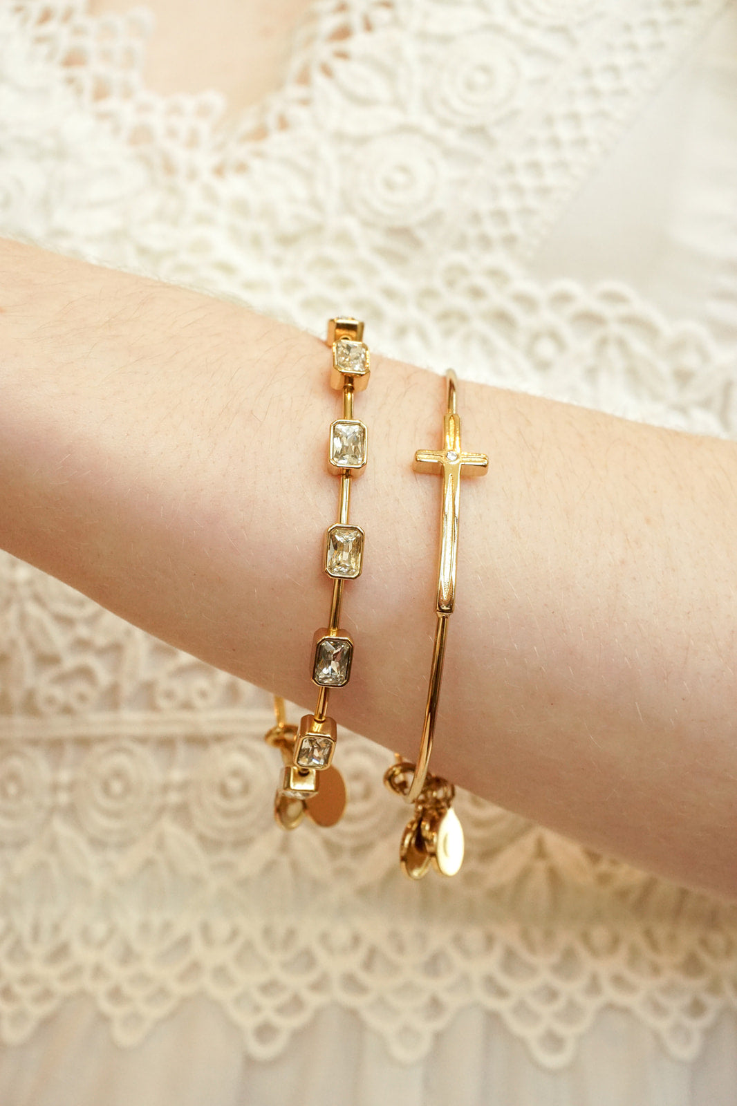 Cross Inline Bangle, Bracelets, $ 34.00, A Moment Of Now™