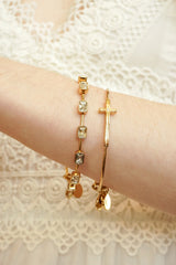 Cross Inline Bangle, Bracelets, $ 34.00, A Moment Of Now™