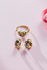 Gemstone Puffy Huggie Hoop Earrings