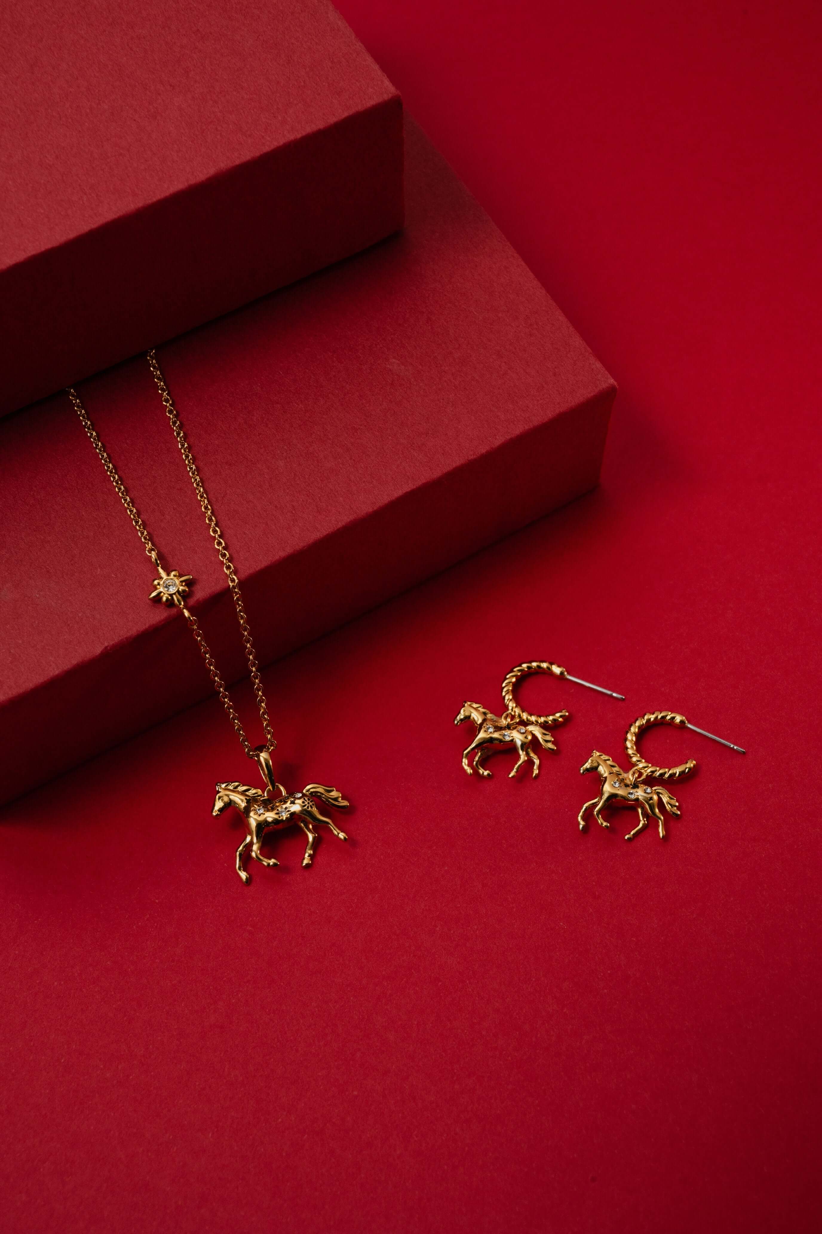 Horse Huggie Hoop Earrings