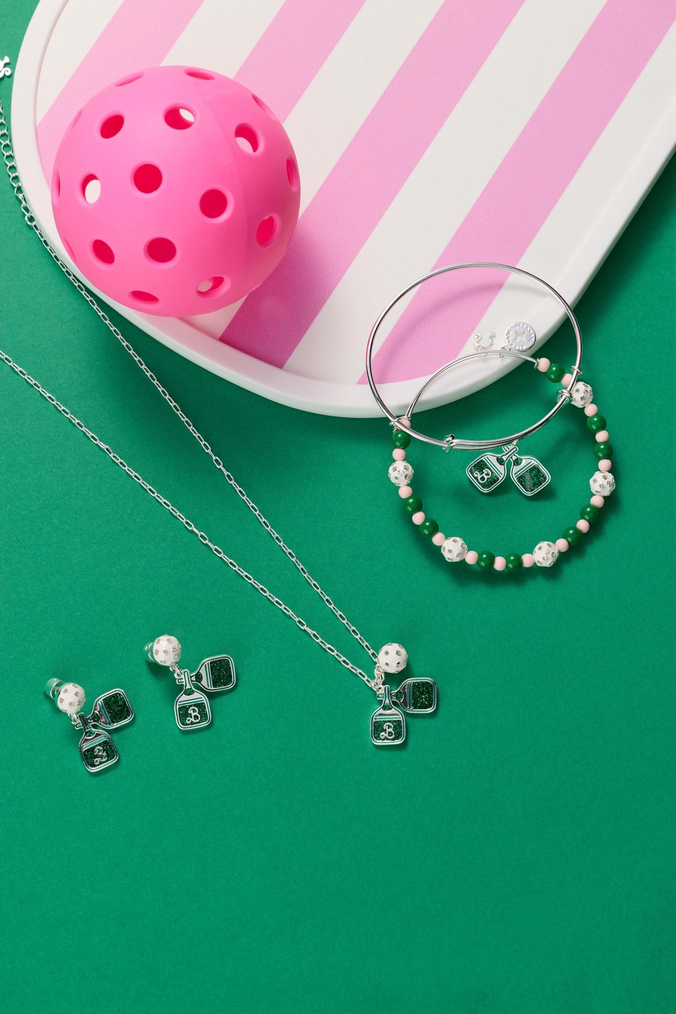 Barbie™ Pickleball Beaded Charm Bangle