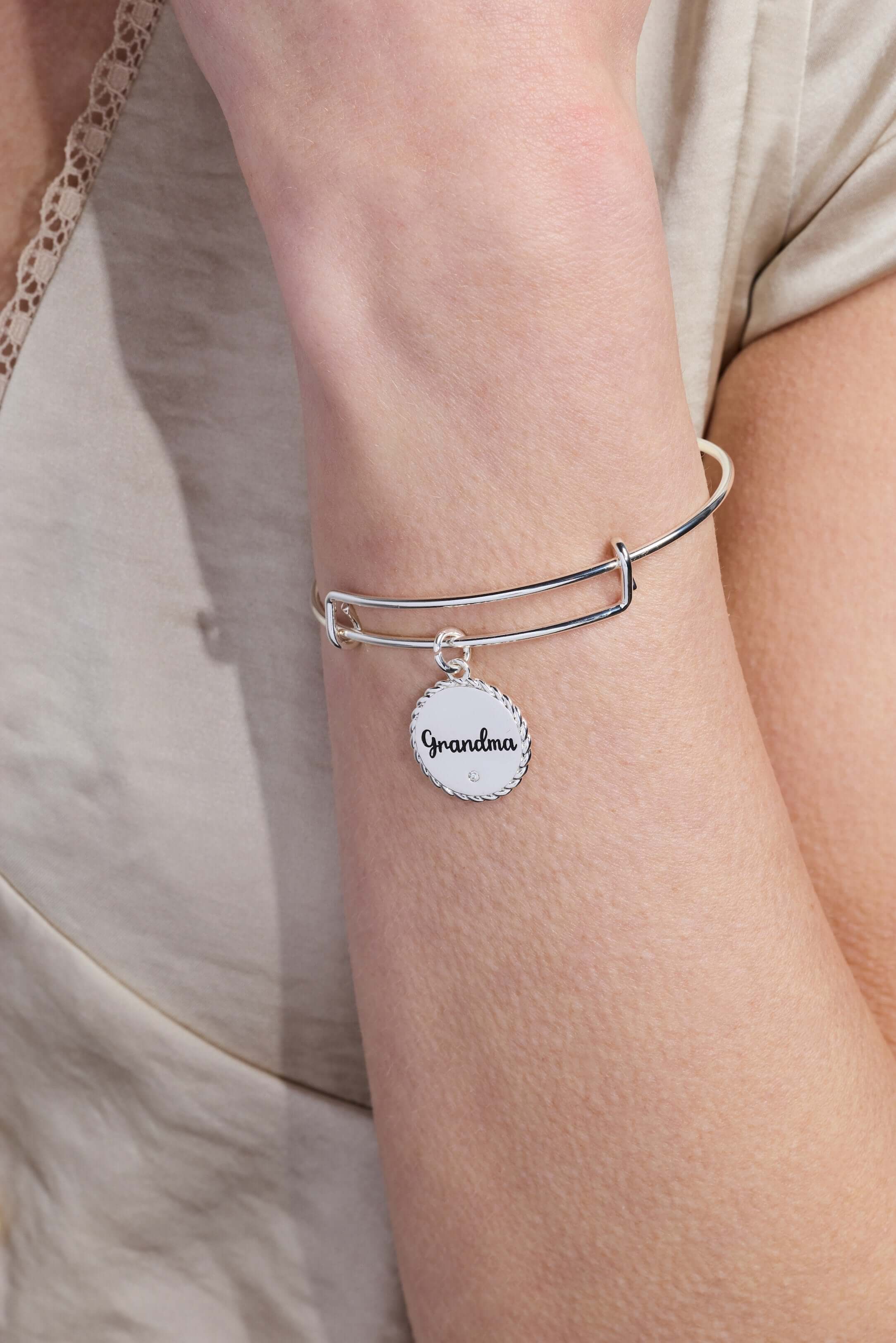 Grandma 'Wise And Warm, Her Love Feels Like Home' Charm Bangle, Bracelets, $ 24.00, A Moment Of Now™