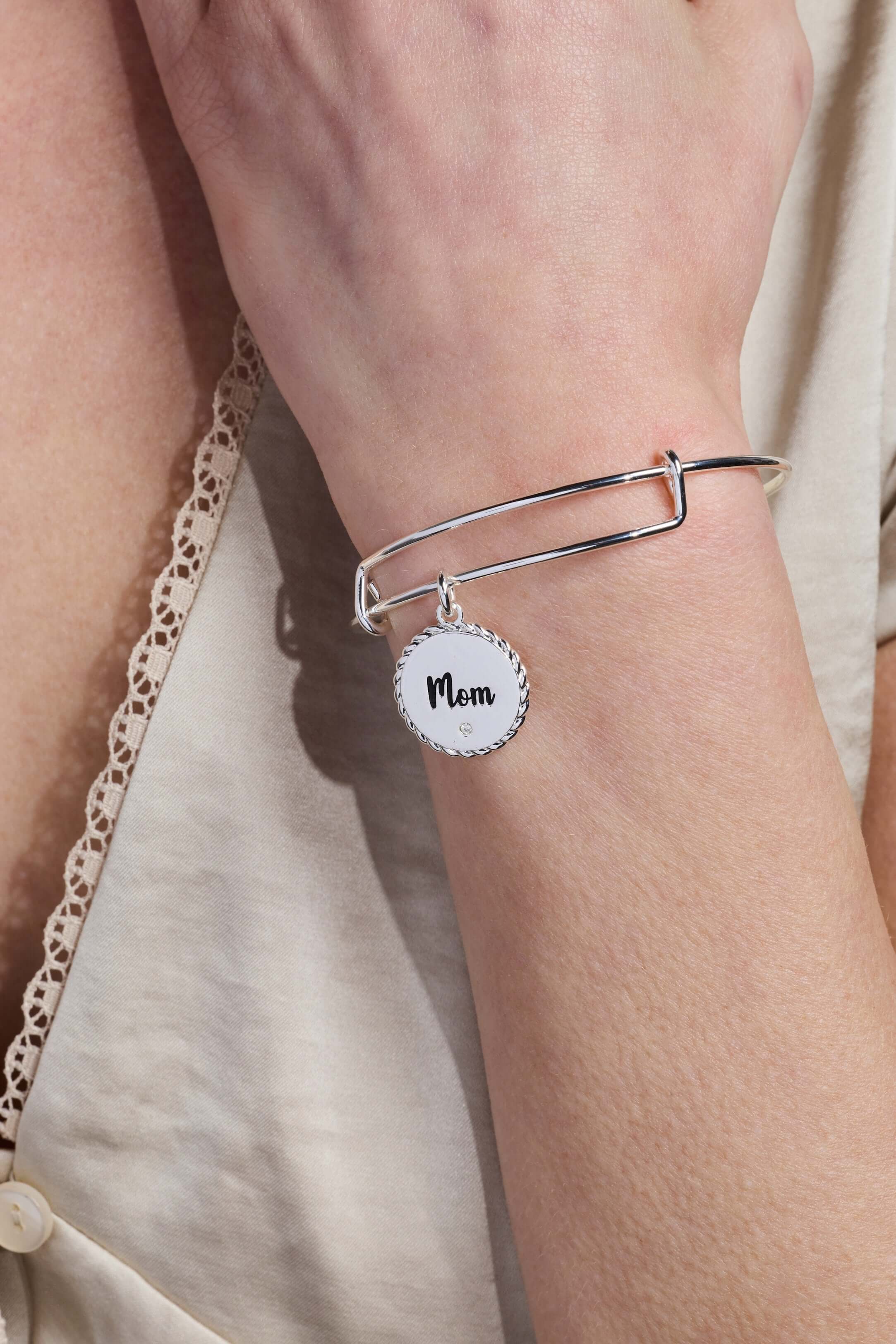 Mom 'Bonded By Love, Connected For Life' Charm Bangle, Bracelets, $ 24.00, A Moment Of Now™