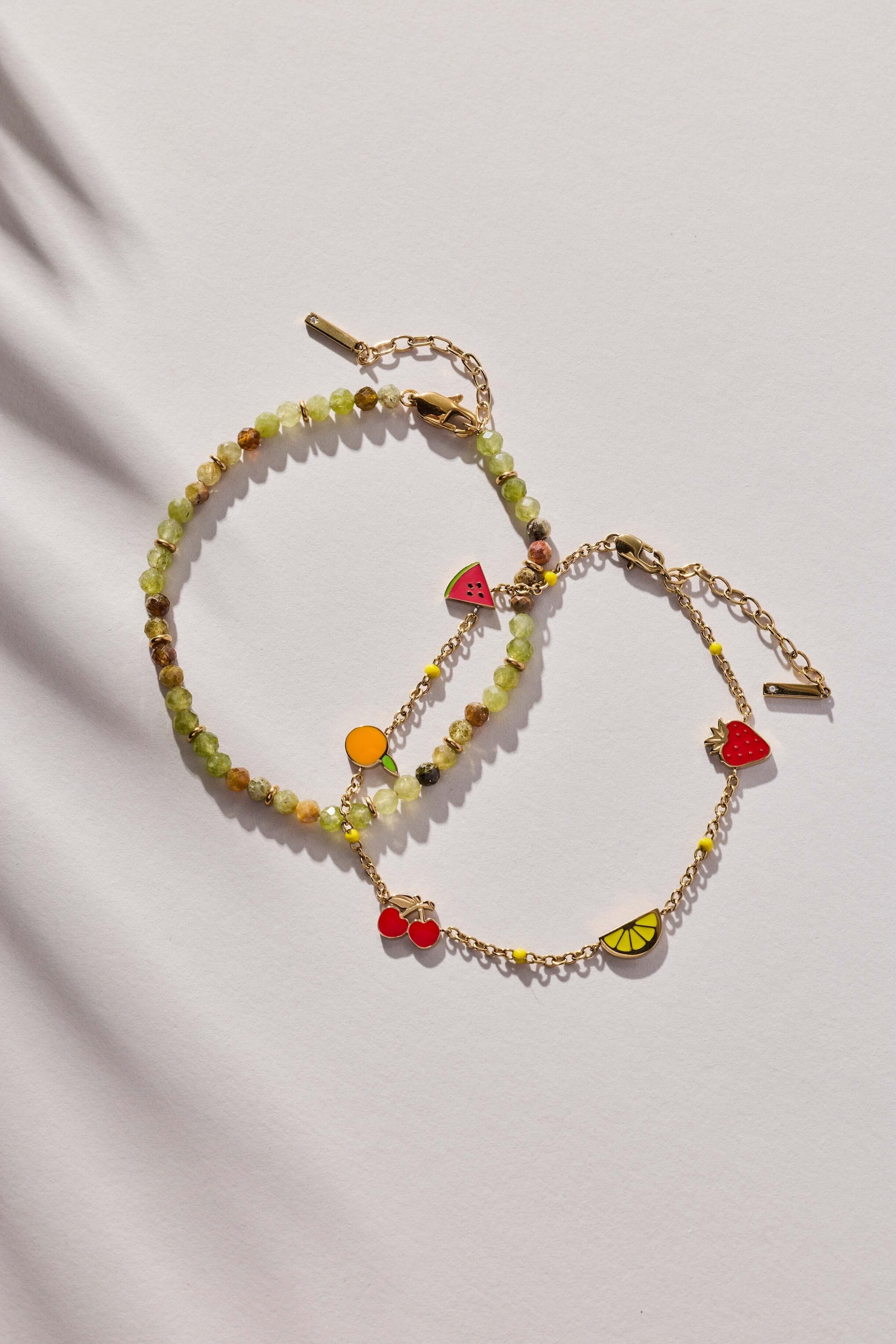 Green Ombre Semi-Precious Beaded Anklet