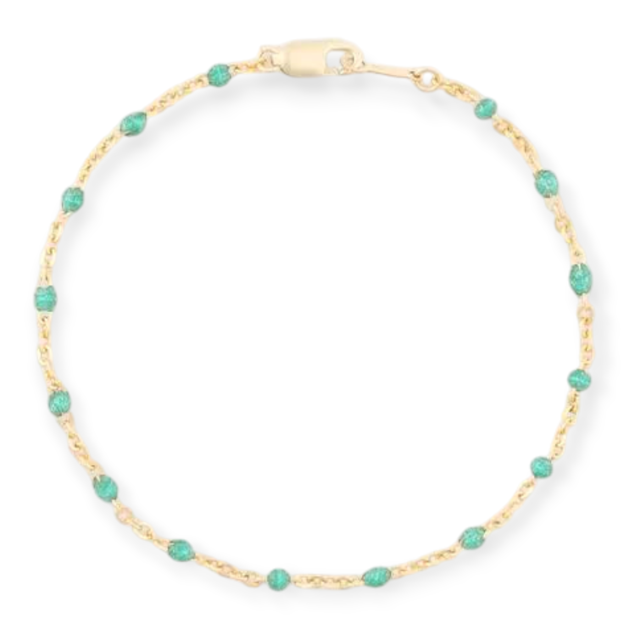 Turquoise Daisy Bracelet | 14K Gold Filled Enamel Chain, Bracelets, $ 52.00, A Moment Of Now™