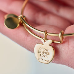 Teacher 'Grow, Inspire, Love' Apple Charm Bangle, Bracelets, $ 28.00, A Moment Of Now™
