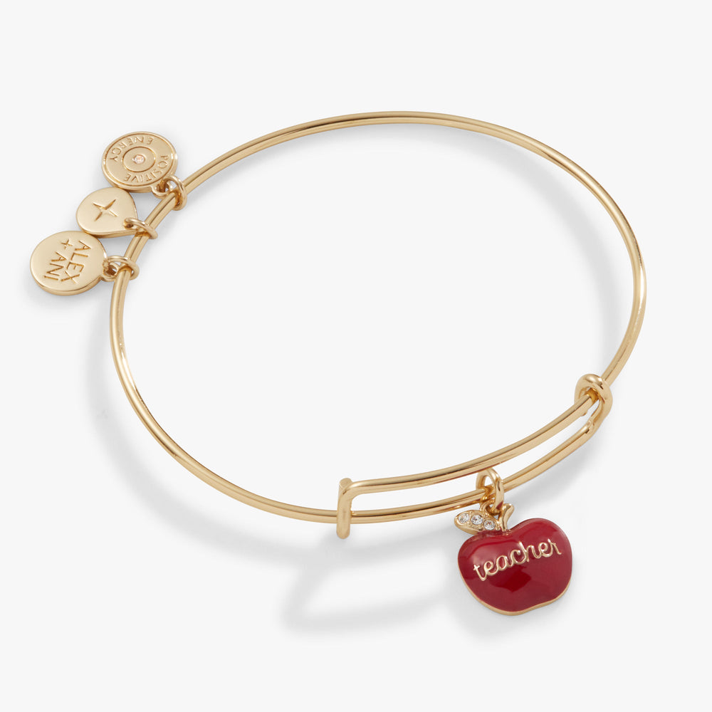 Teacher 'Grow, Inspire, Love' Apple Charm Bangle, Bracelets, $ 28.00, A Moment Of Now™