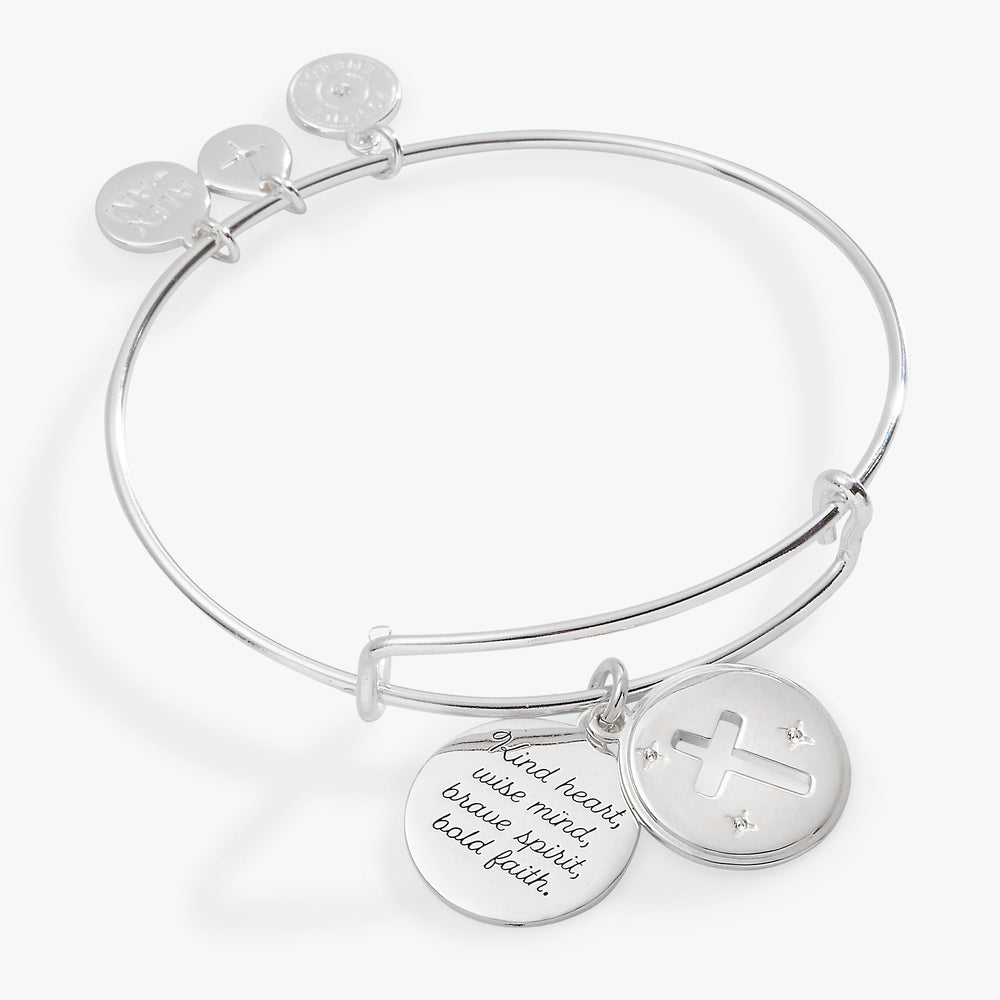 Hidden Message Cross Affirmation Bangle, Bracelets, $ 34.00, A Moment Of Now™