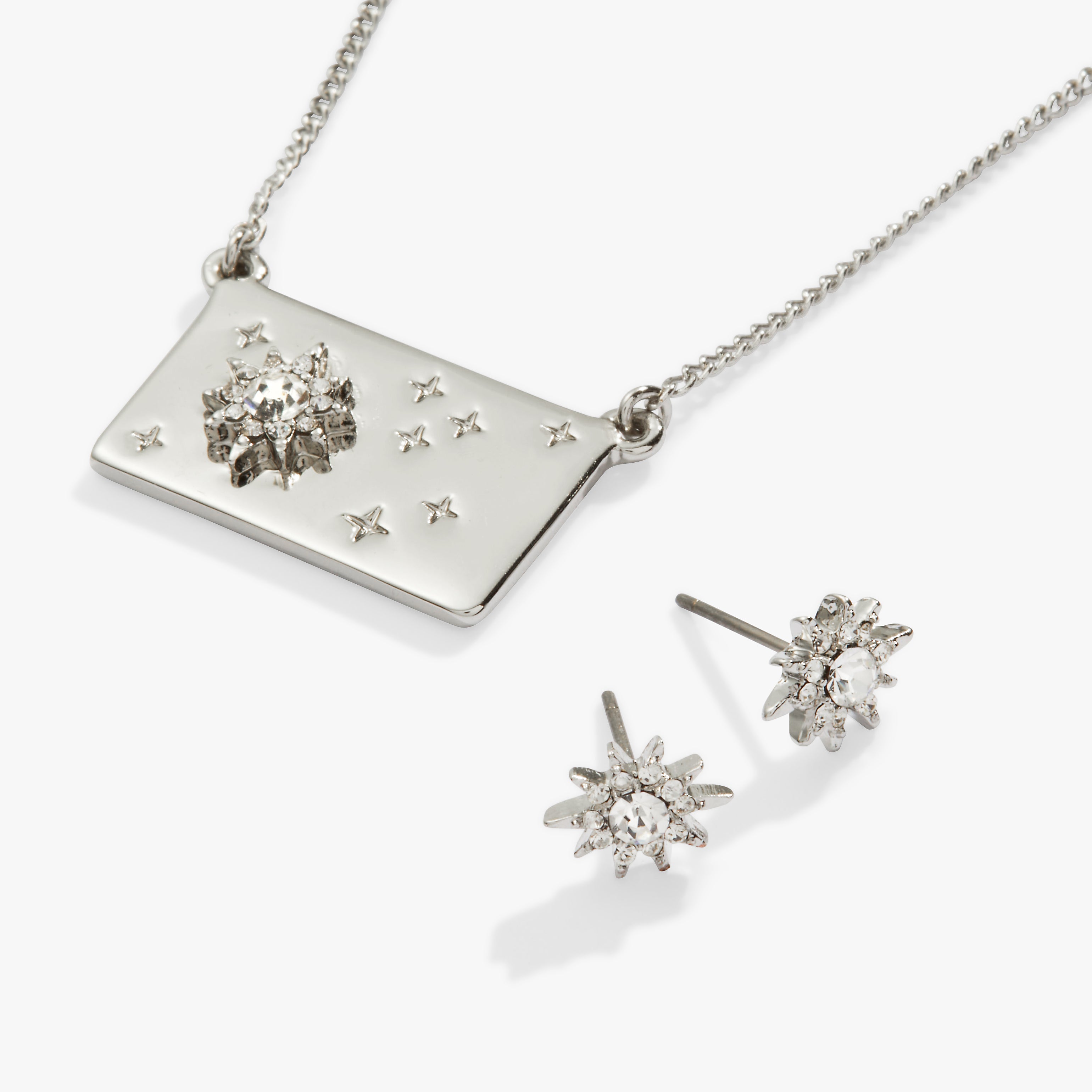 Starburst Charm Necklace and Stud Earring Gift Set, Necklaces, $ 29.90, A Moment Of Now™