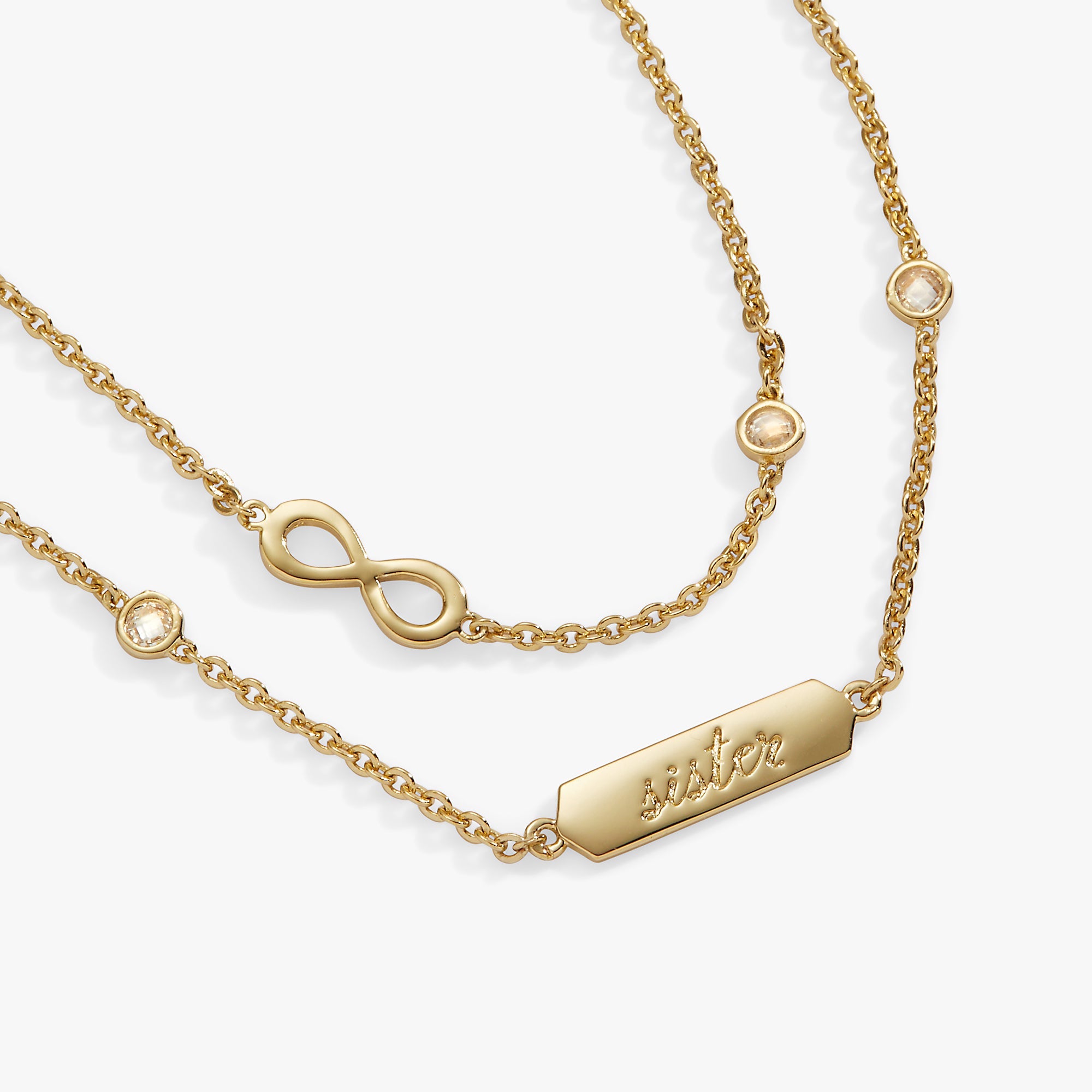 Sister Infinity Chain Double Strand Bracelet, Bracelets, $ 38.00, A Moment Of Now™