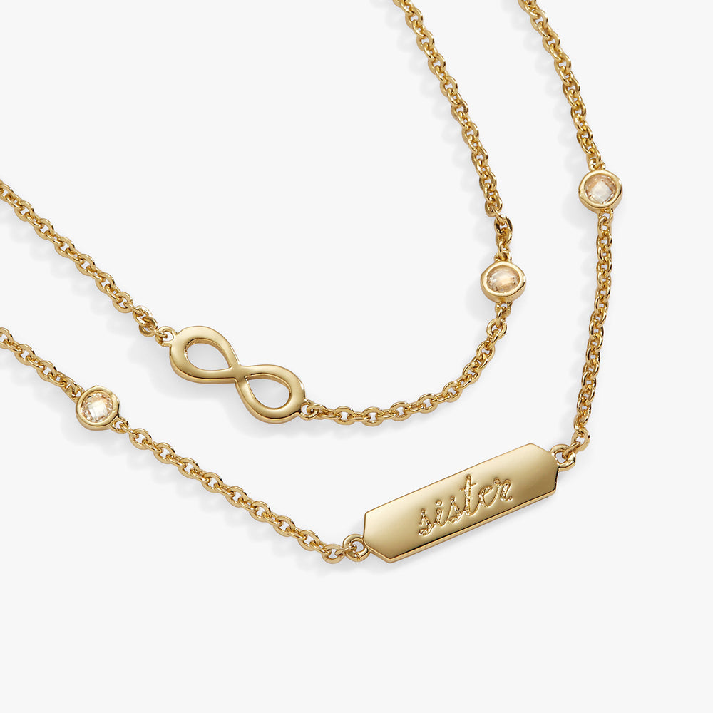 Sister Infinity Chain Double Strand Bracelet, Bracelets, $ 38.00, A Moment Of Now™