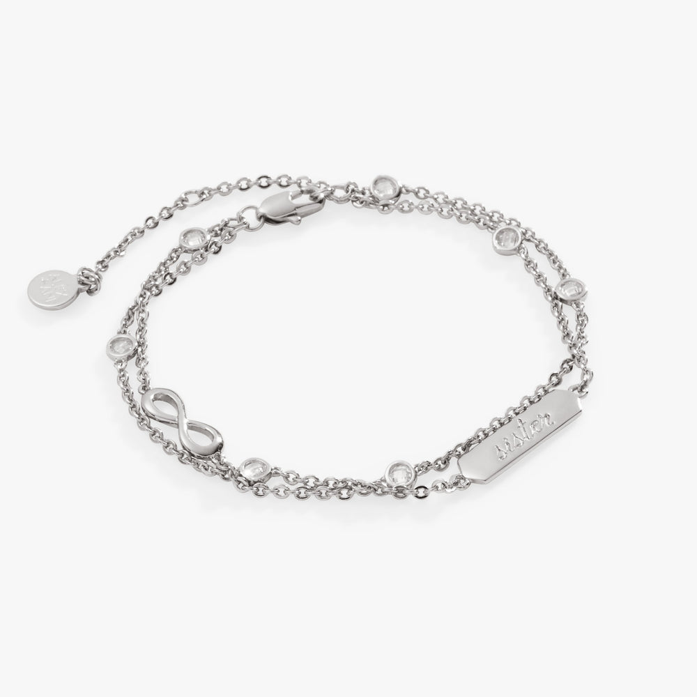 Sister Infinity Chain Double Strand Bracelet, Bracelets, $ 38.00, A Moment Of Now™