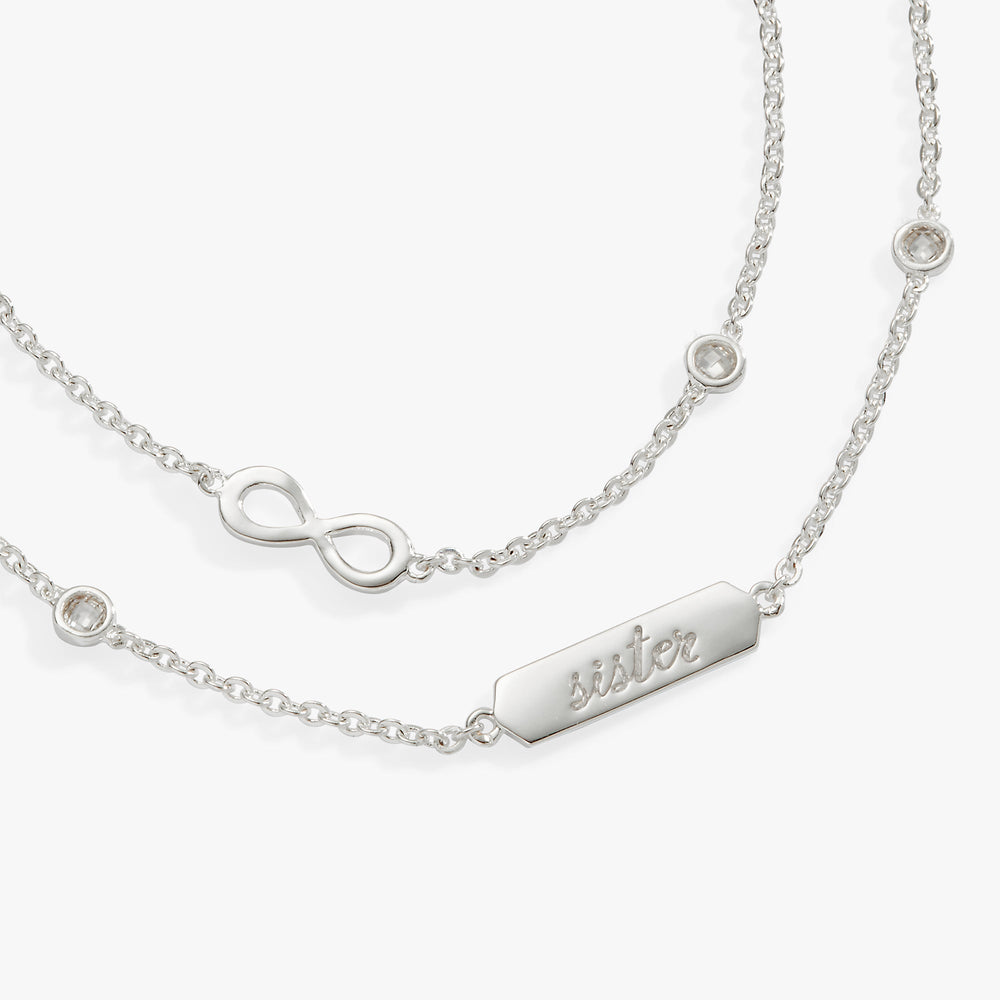 Sister Infinity Chain Double Strand Bracelet, Bracelets, $ 38.00, A Moment Of Now™