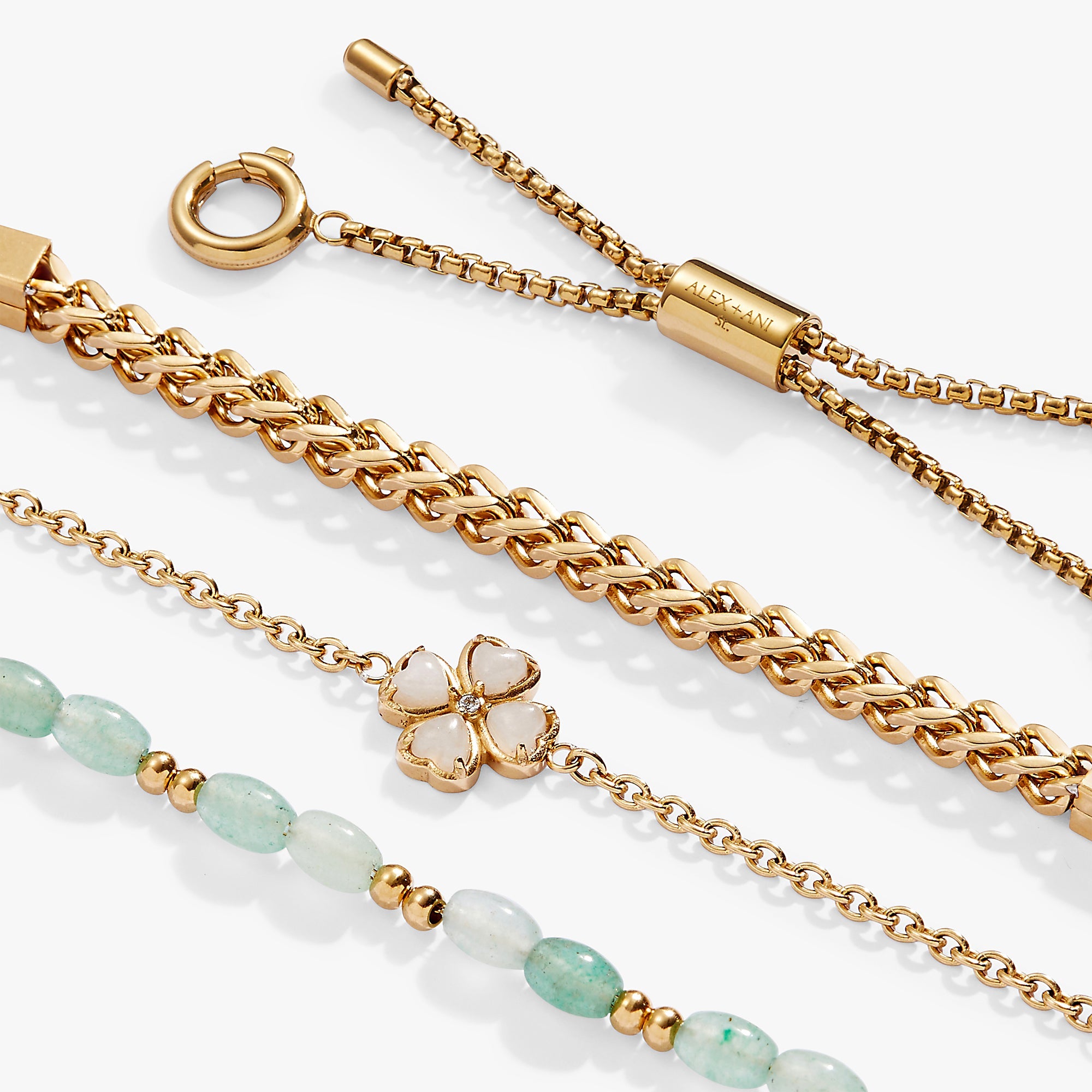 Four-Leaf Clover Stranded™ Bracelet Set, Bracelets, $ 78.00, A Moment Of Now™