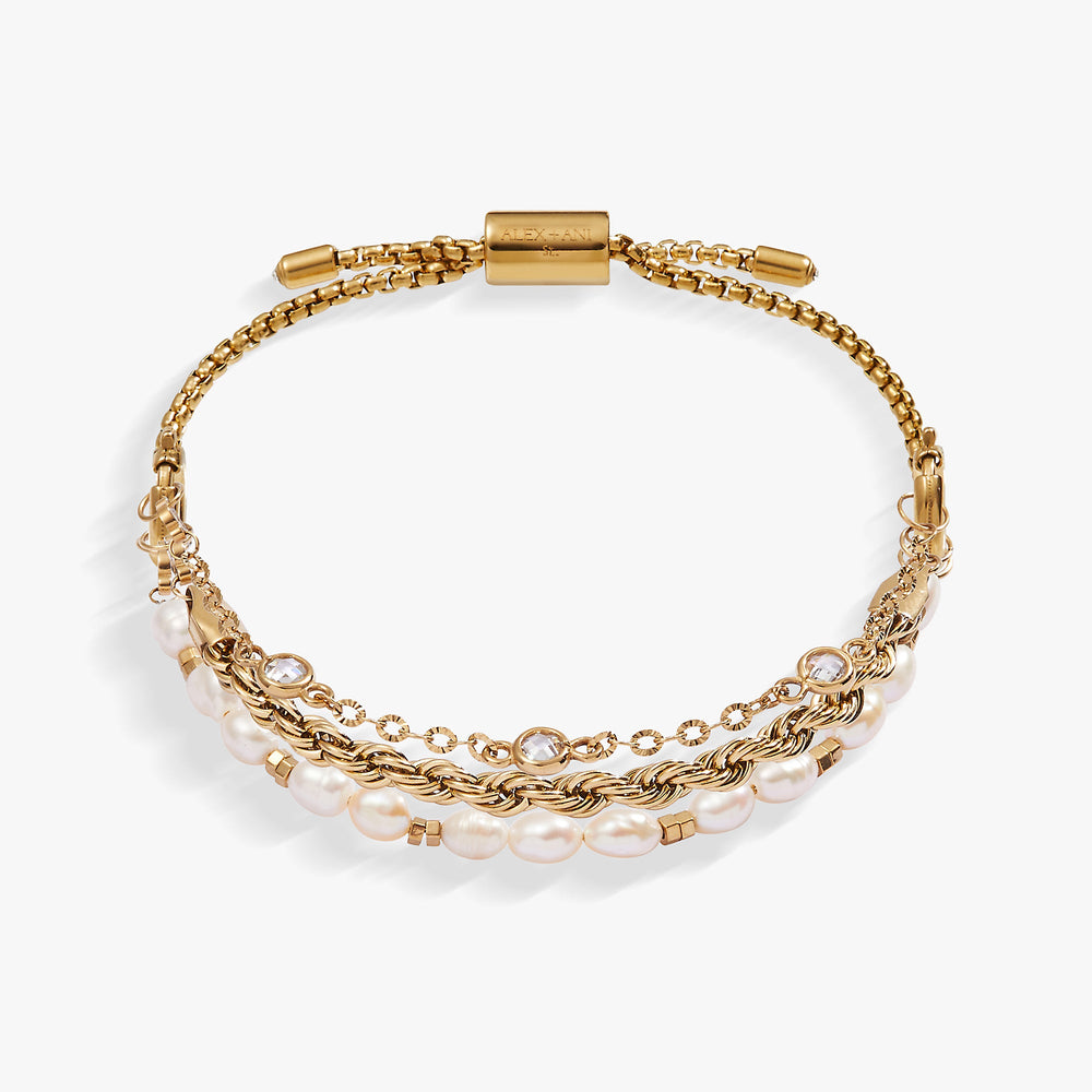 Crystal + Pearl Stranded™ Bracelet Set, Bracelets, $ 78.00, A Moment Of Now™