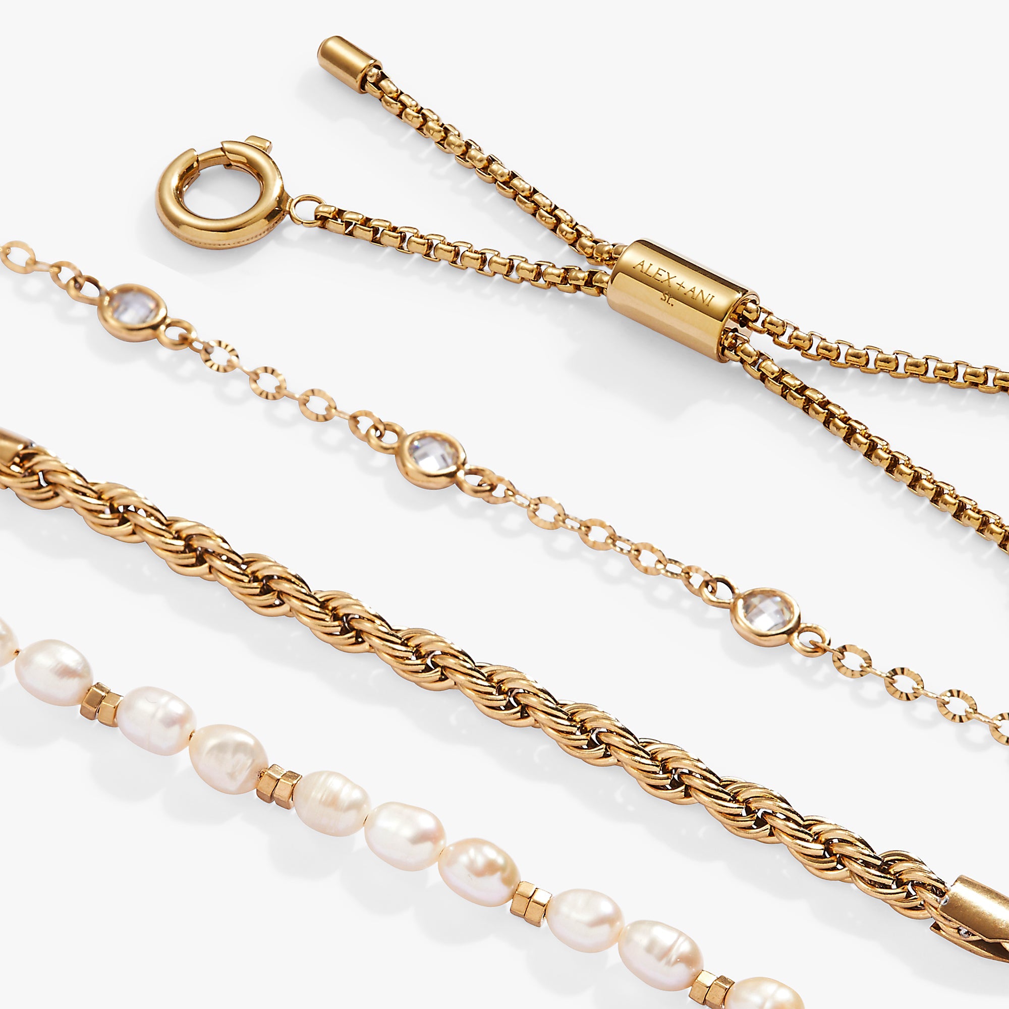 Crystal + Pearl Stranded™ Bracelet Set, Bracelets, $ 78.00, A Moment Of Now™