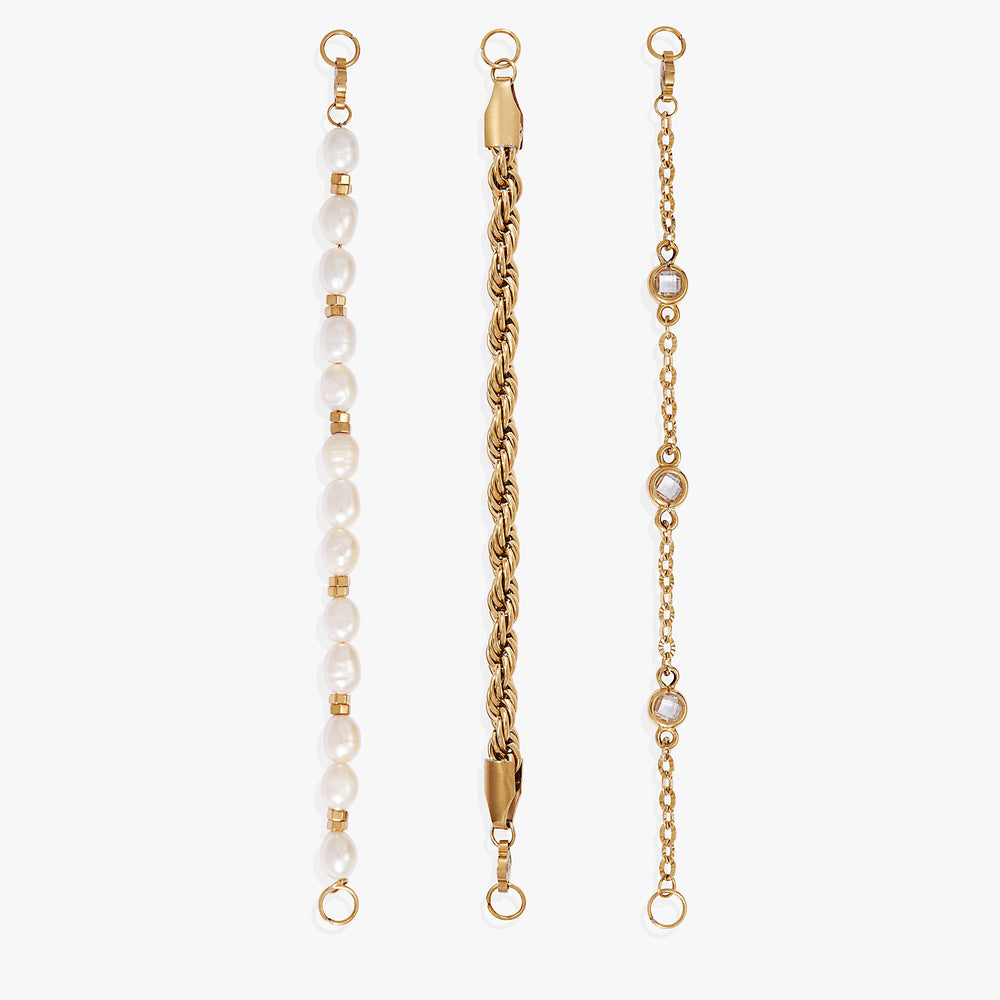 Crystal + Pearl Stranded™ Bracelet Set, Bracelets, $ 78.00, A Moment Of Now™