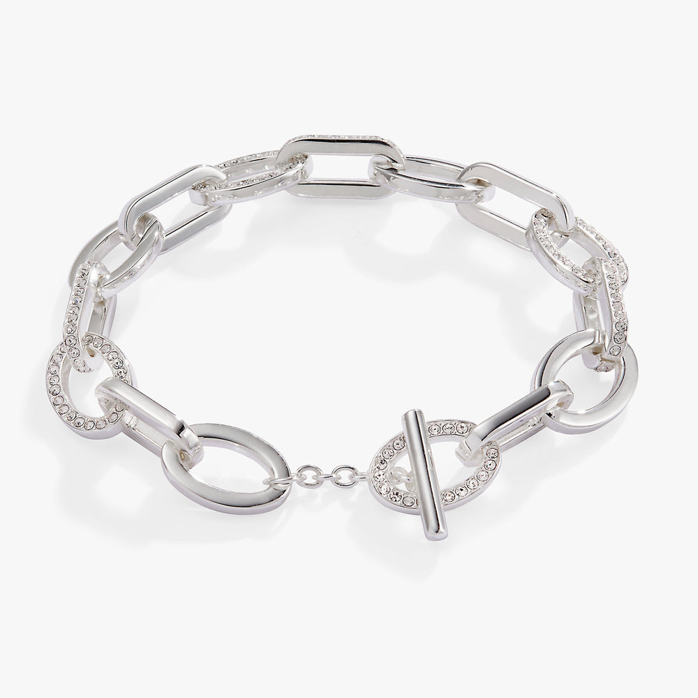 Oval Link Crystal Chain Toggle Bracelet, Bracelets, $ 29.90, A Moment Of Now™