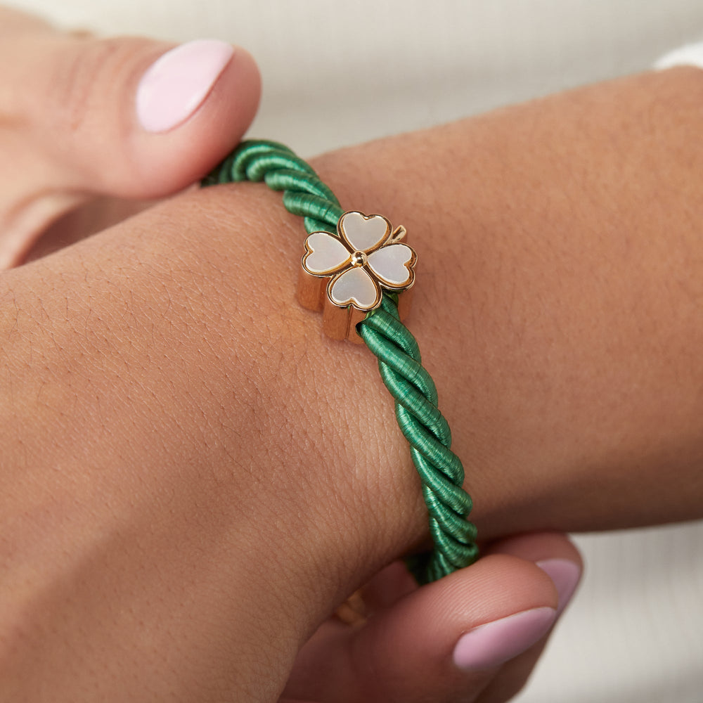 Four Leaf Clover Cord Bracelet, Bracelets, $ 28.00, A Moment Of Now™