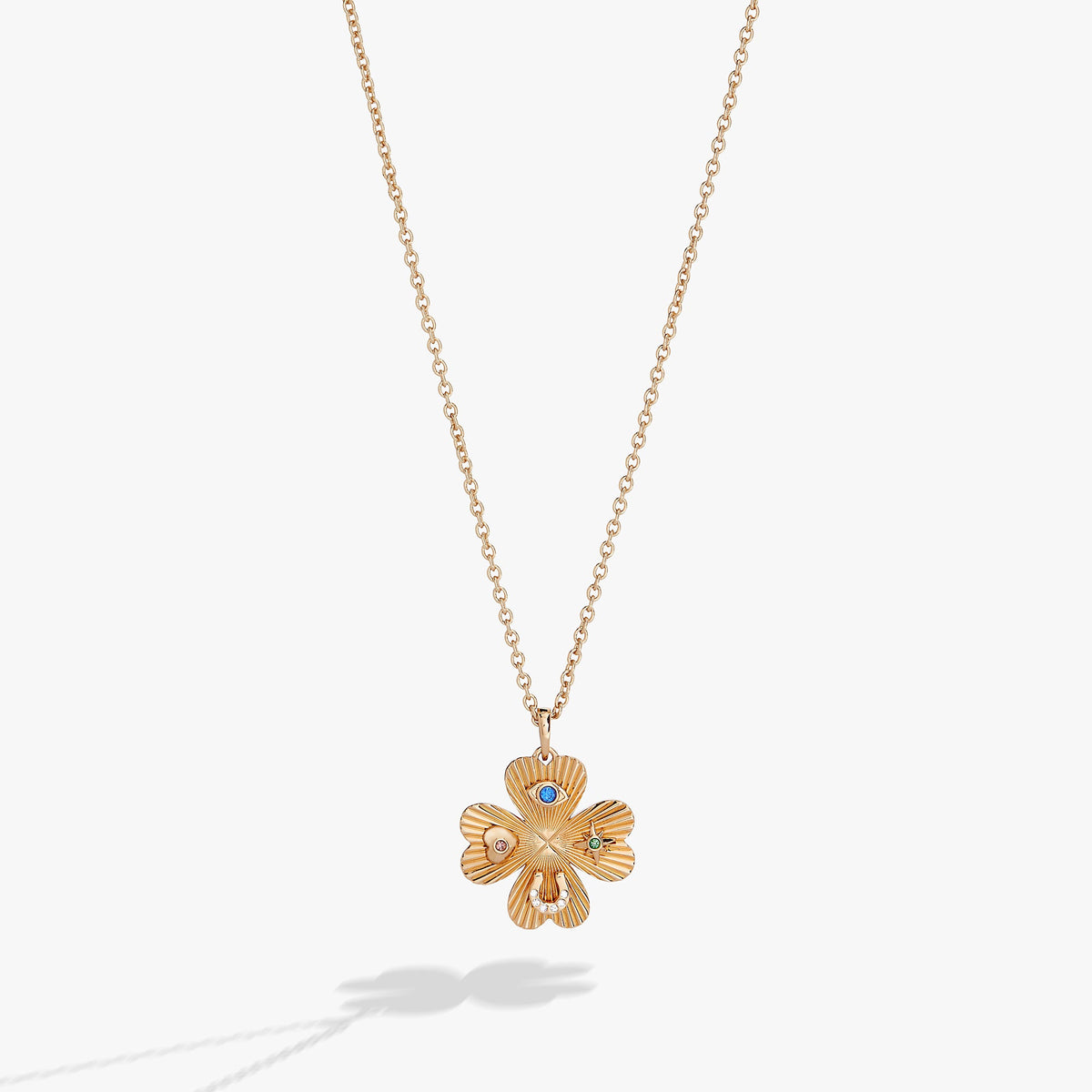 Lucky Four Leaf Clover Adjustable Necklace, Necklaces, $ 48.00, A Moment Of Now™