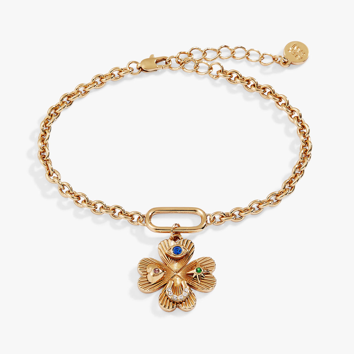 Lucky Four Leaf Clover Adjustable Bracelet, Bracelets, $ 38.00, A Moment Of Now™
