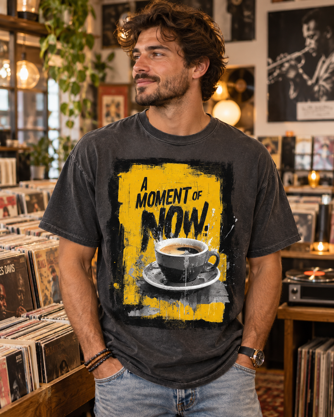 A Moment of Now Coffee Time Graphic Tee T-Shirt