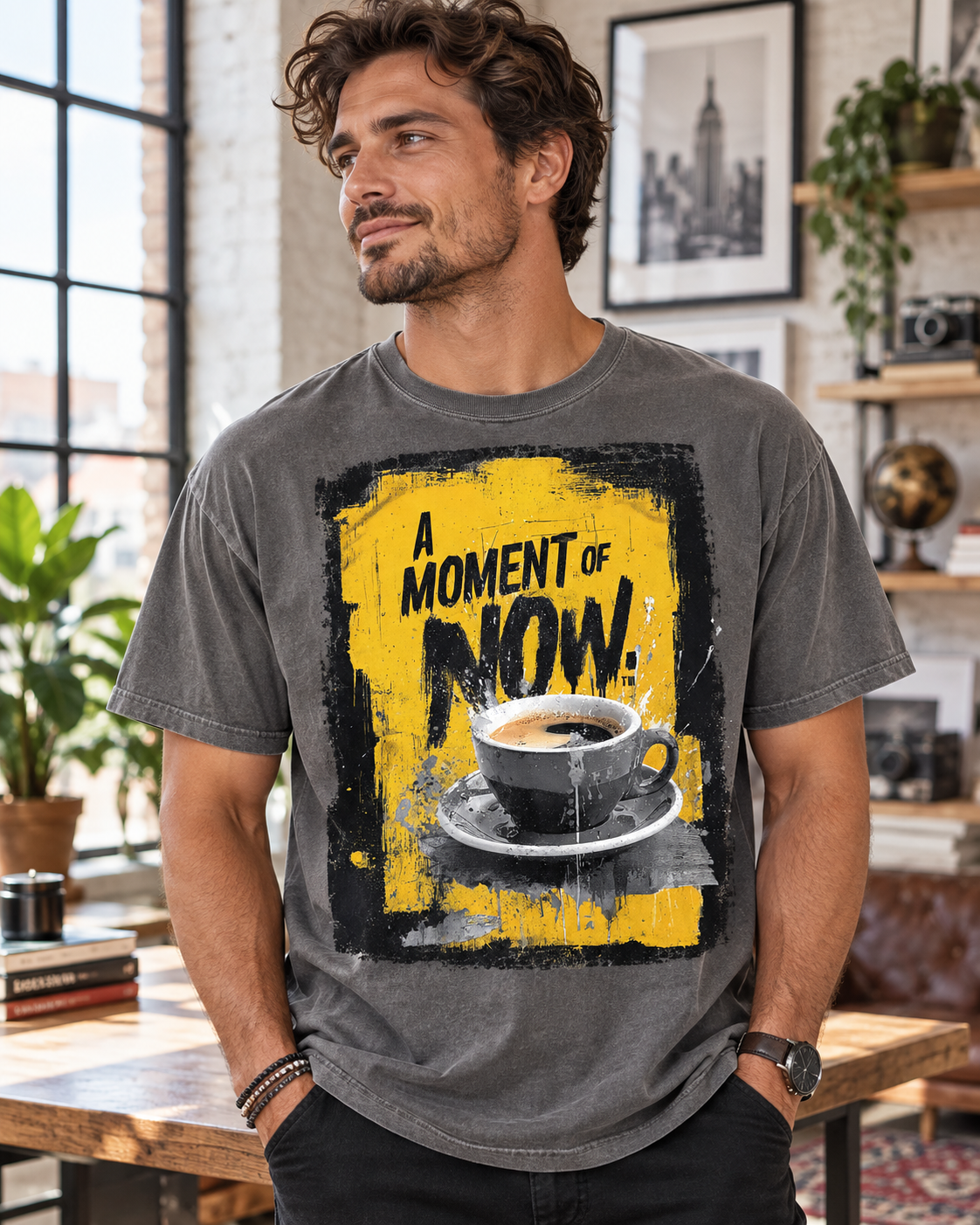 A Moment of Now Coffee Time Graphic Tee T-Shirt