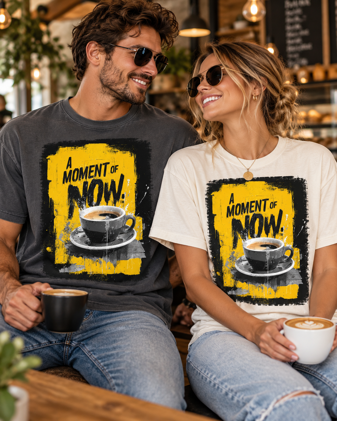 A Moment of Now Coffee Time Graphic Tee T-Shirt