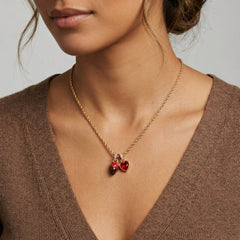 Chocolate-Covered Strawberry Duo Charm Pendant Necklace
