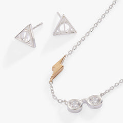 Harry Potter™ Glasses and Deathly Hallows Necklace and Earring Set, Sterling Silver, Necklaces, $ 78.00, A Moment Of Now™