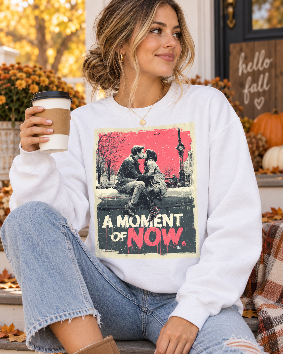 A Stolen Moment Graphic Sweatshirt – Romantic Kiss Crewneck