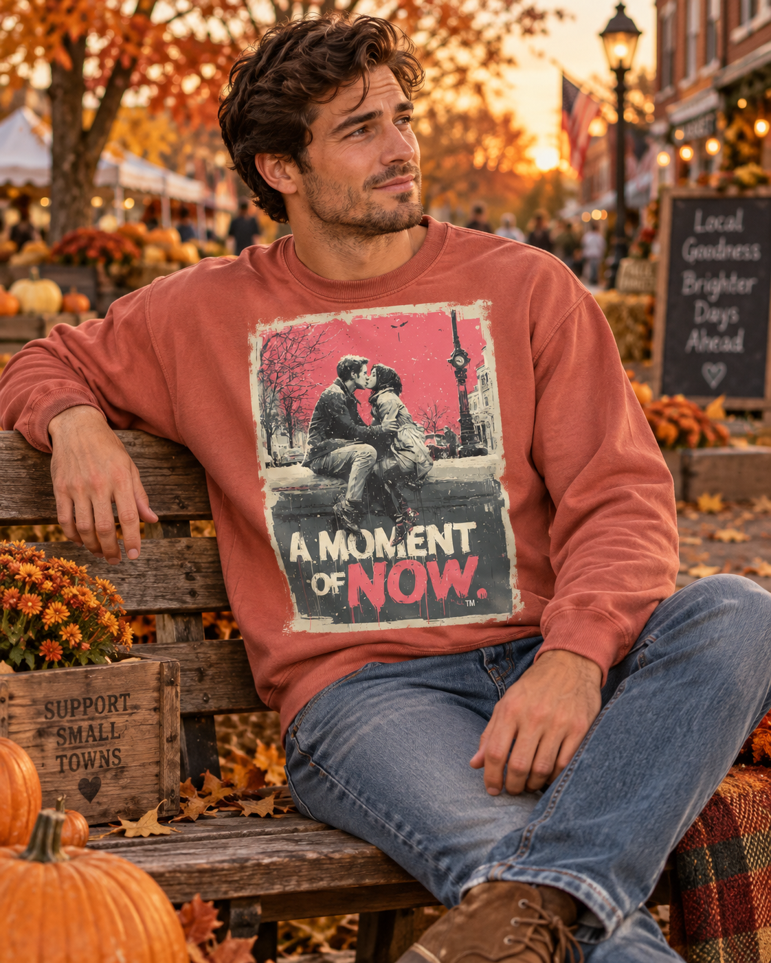 A Stolen Moment Graphic Sweatshirt – Romantic Kiss Crewneck