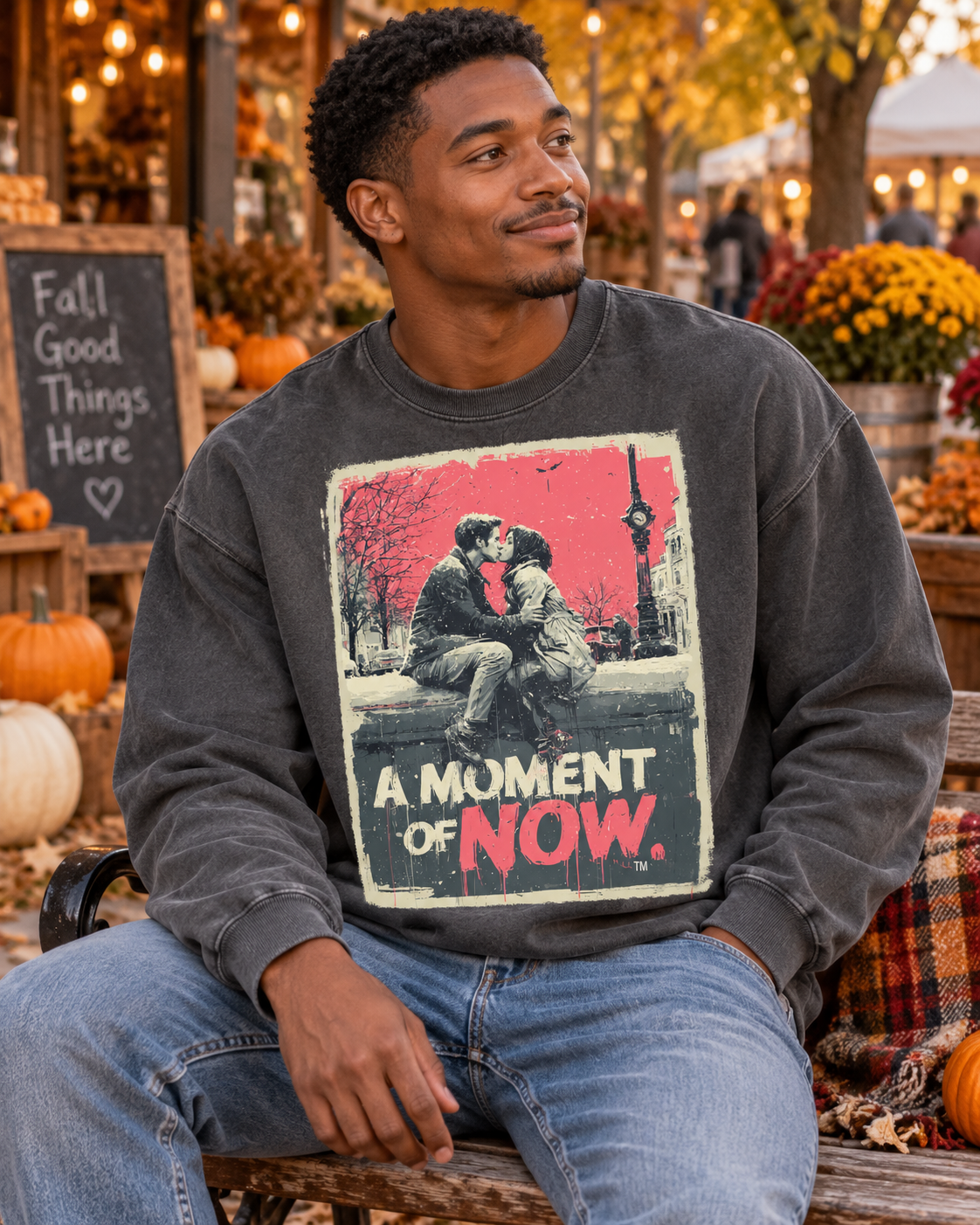 A Stolen Moment Graphic Sweatshirt – Romantic Kiss Crewneck