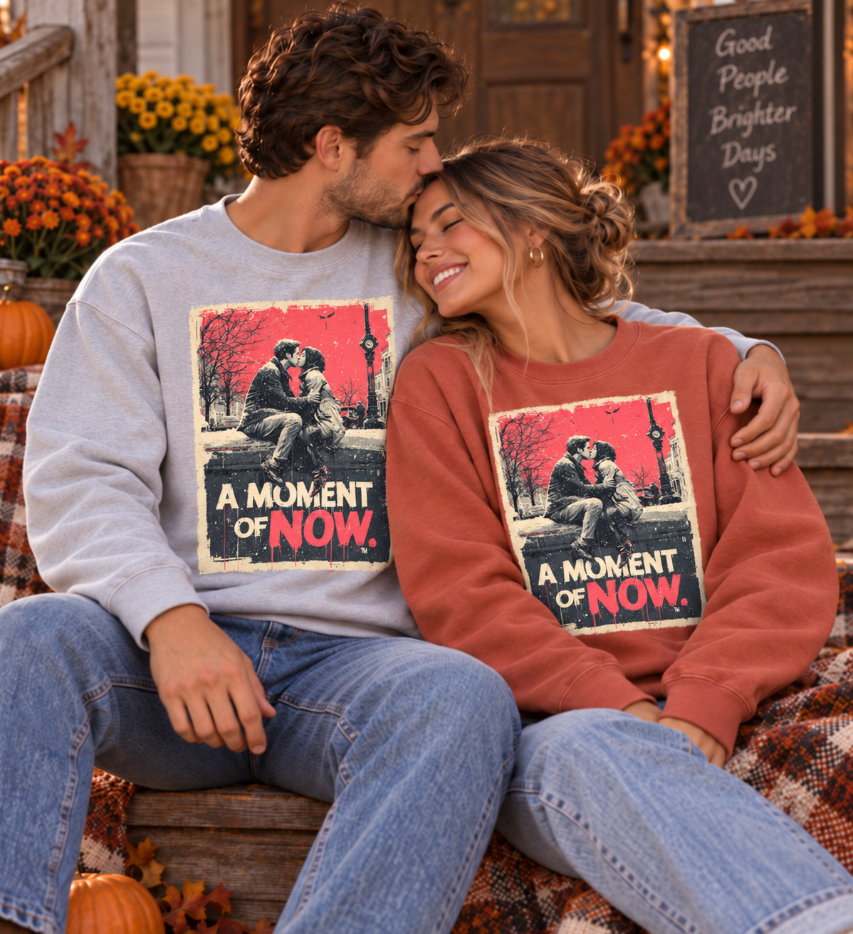 A Stolen Moment Graphic Sweatshirt – Romantic Kiss Crewneck