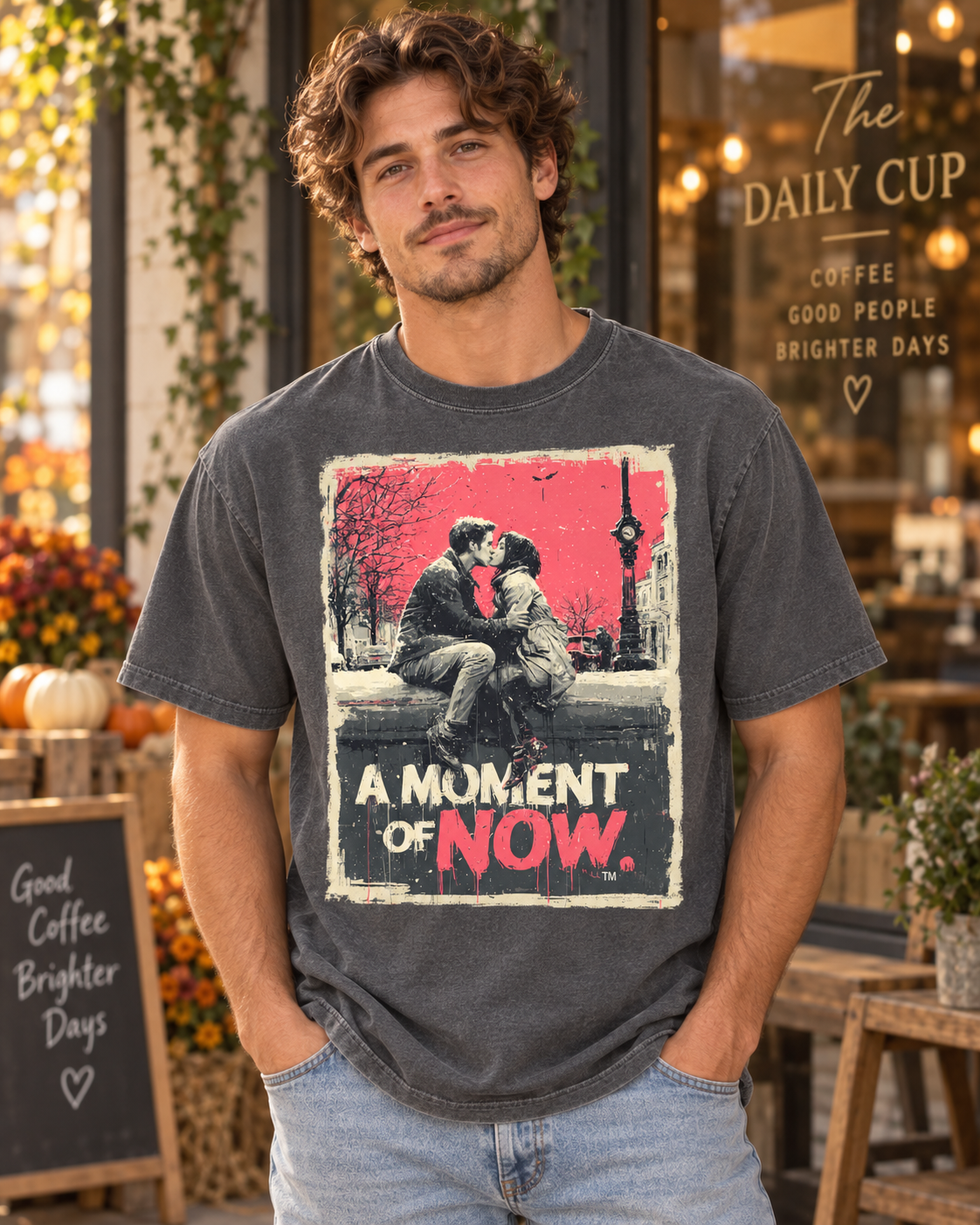 A Stolen Moment Graphic T-Shirt – Romantic Couple Kiss Tee