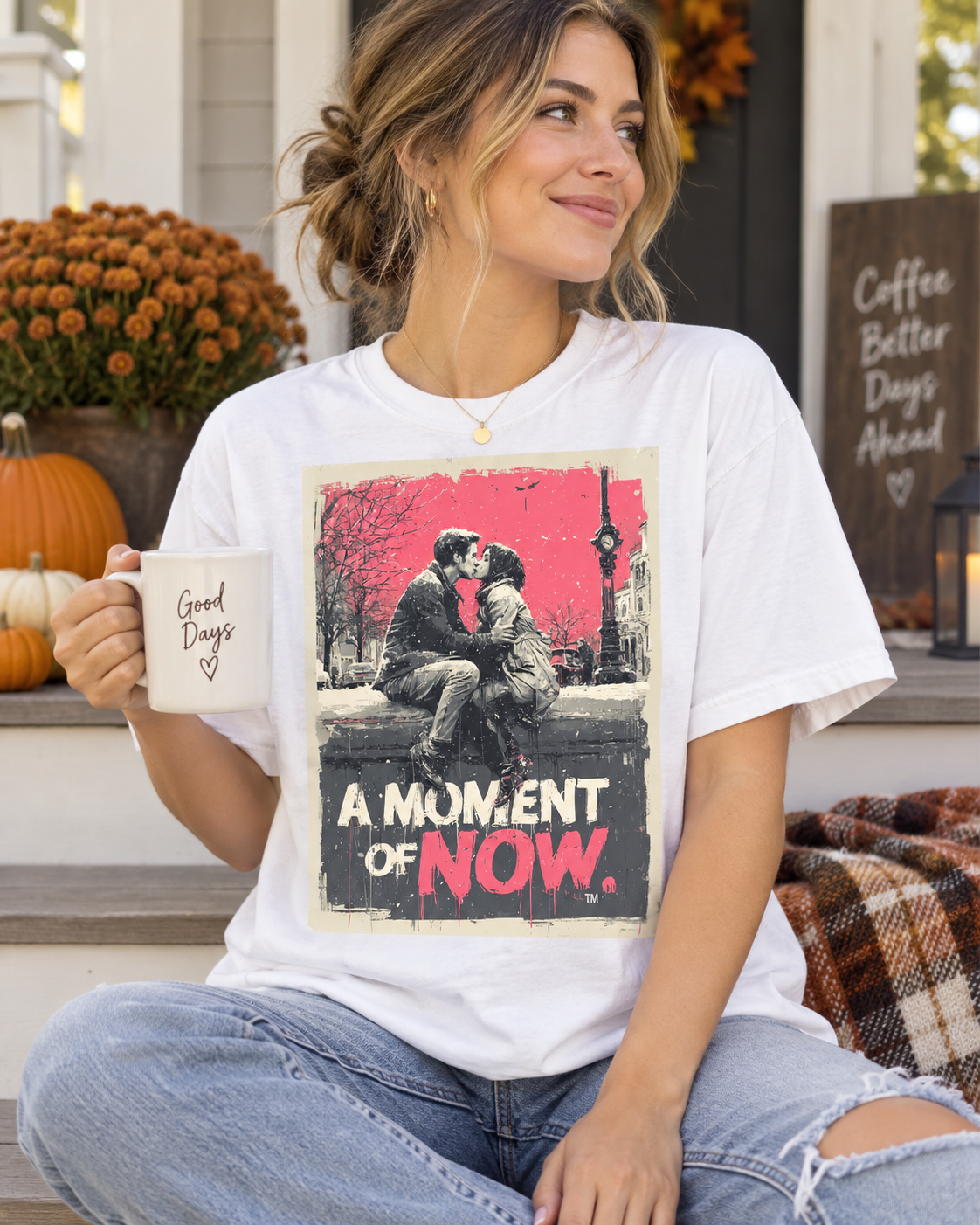 A Stolen Moment Graphic T-Shirt – Romantic Couple Kiss Tee