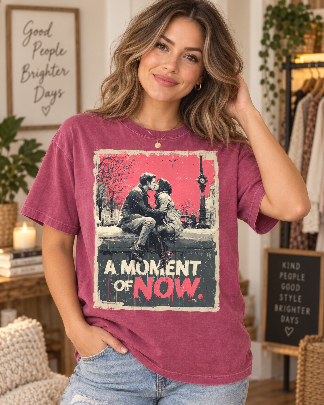 A Stolen Moment Graphic T-Shirt – Romantic Couple Kiss Tee