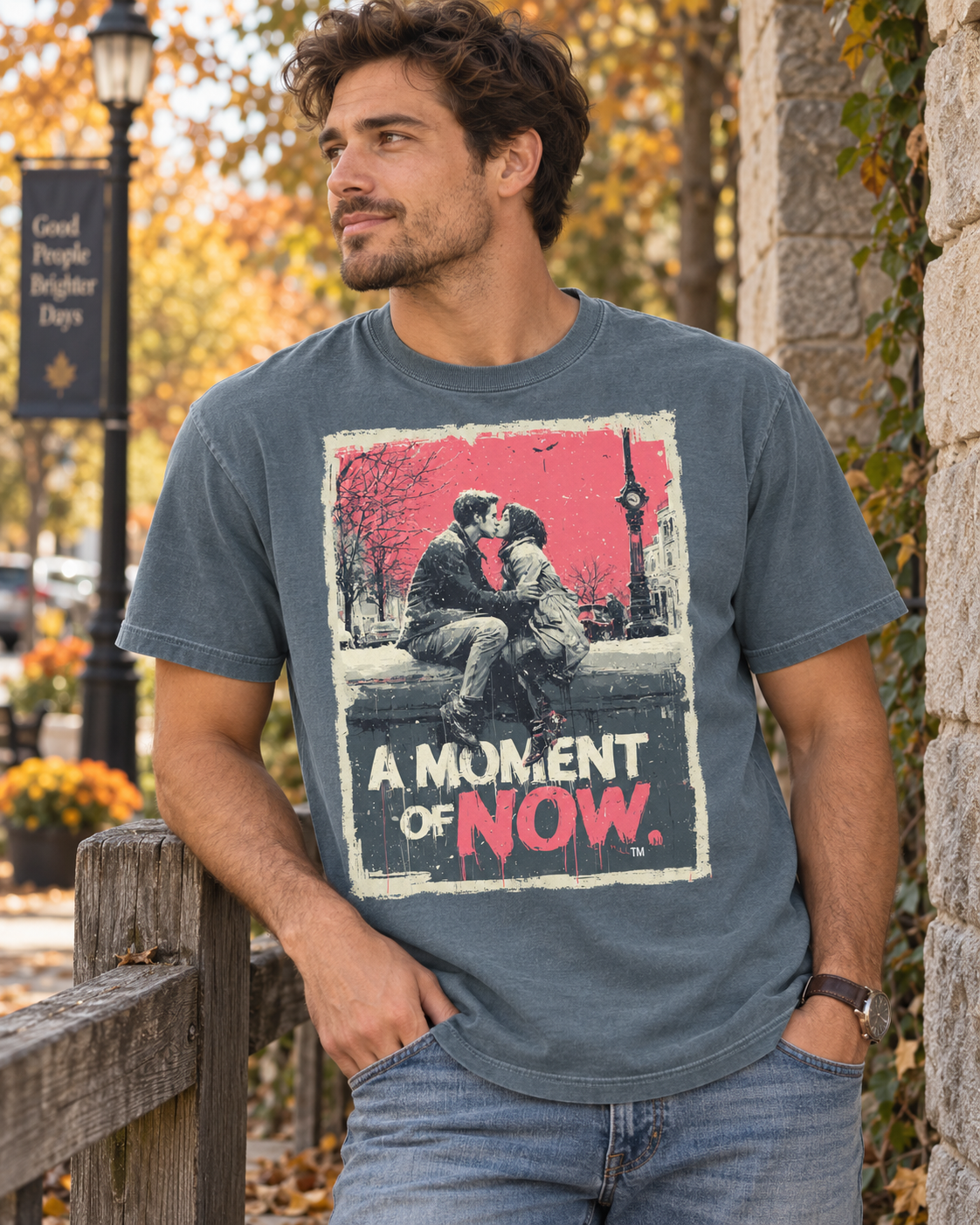 A Stolen Moment Graphic T-Shirt – Romantic Couple Kiss Tee