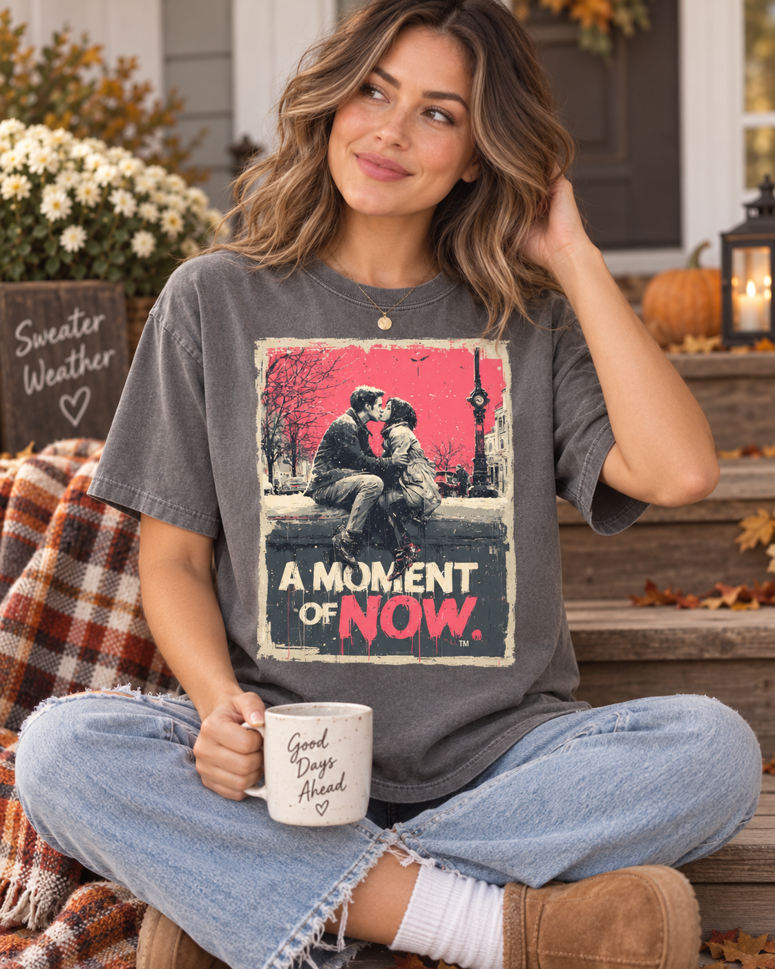 A Stolen Moment Graphic T-Shirt – Romantic Couple Kiss Tee
