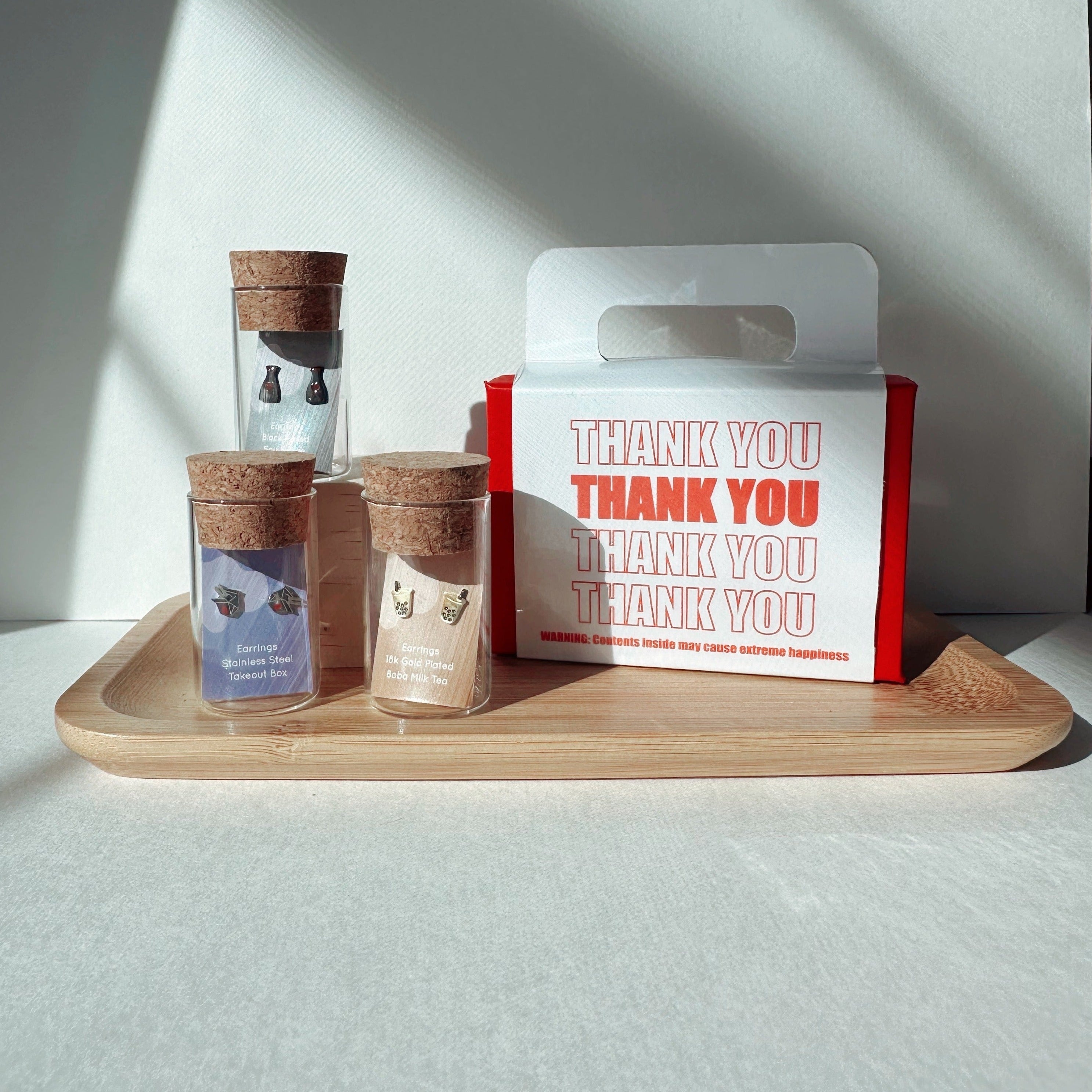 Asian Takeout Earring Set - Hypoallergenic Tiny Studs Gift Set