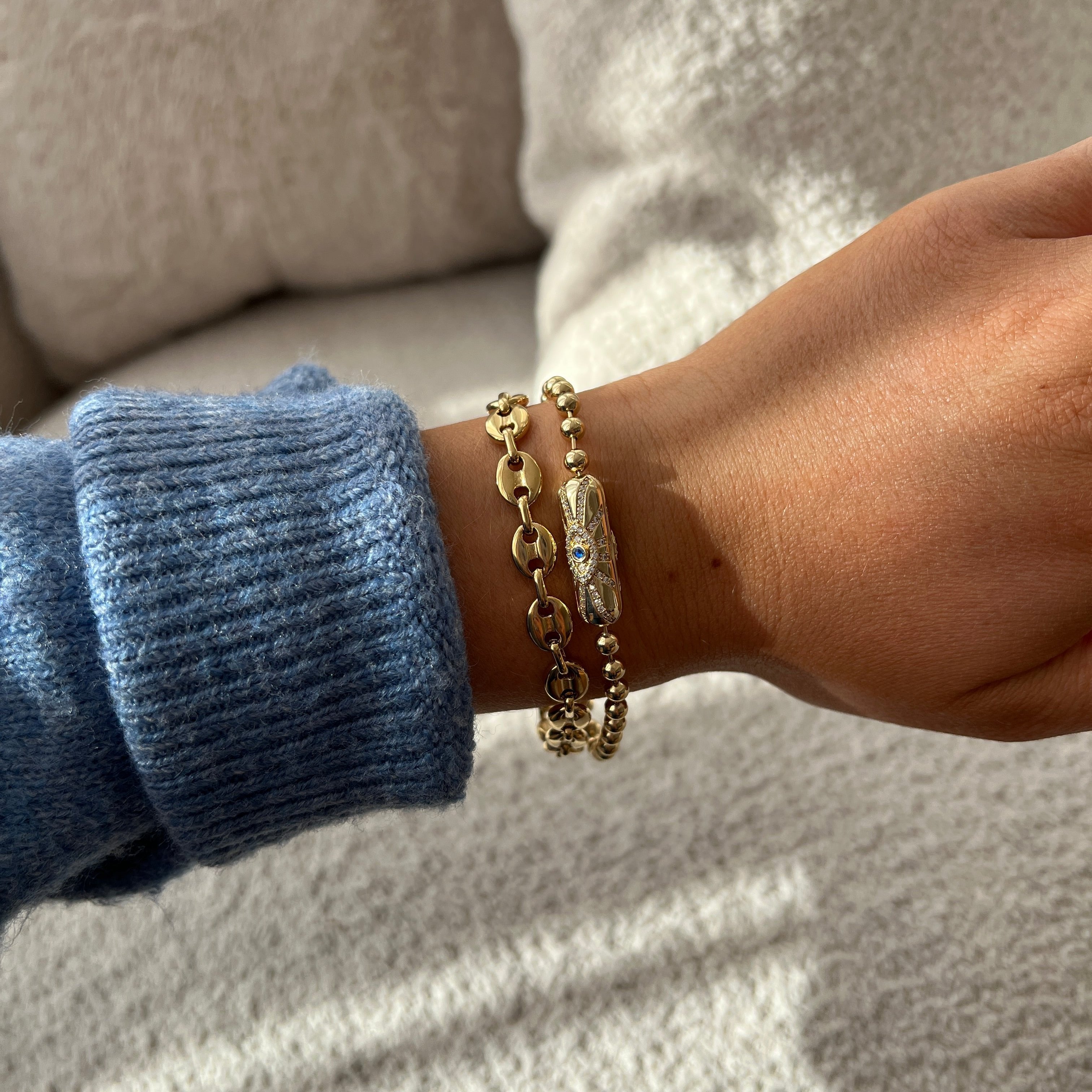 Evil Eye Barrel Closure Bracelet, Bracelets, $ 38.00, A Moment Of Now™