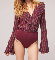 Audrey Striped Bodysuit | Boutique In USA, , $ 64.00, A Moment Of Now™