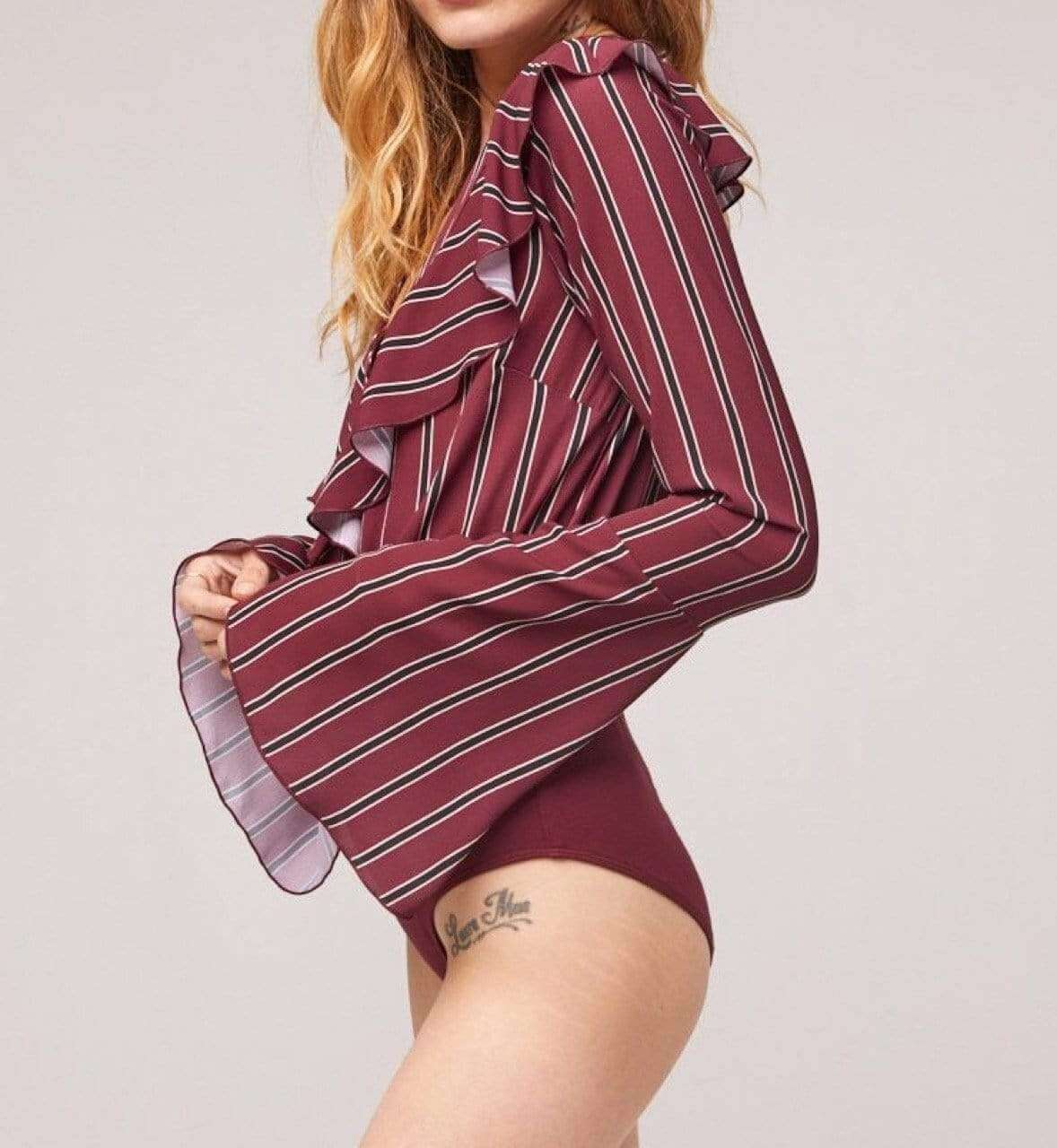 Audrey Striped Bodysuit | Boutique In USA, , $ 64.00, A Moment Of Now™