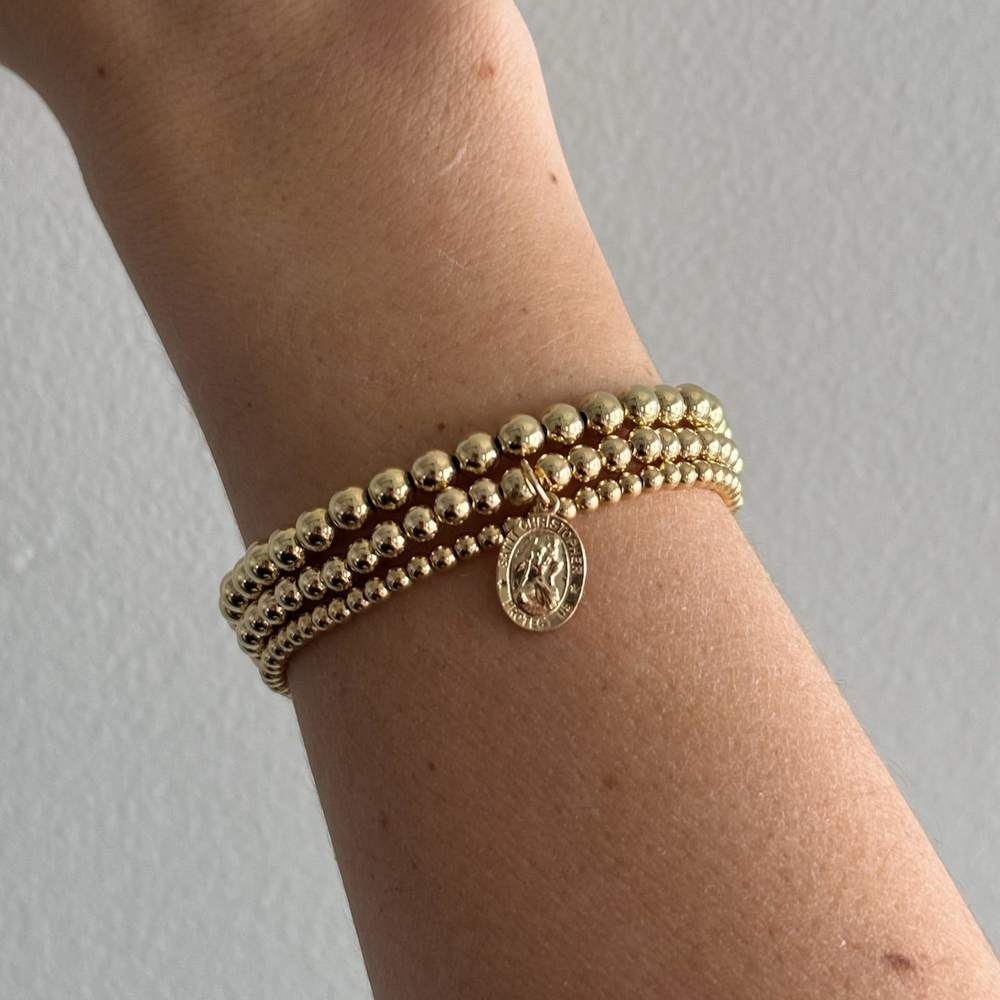 St. Christopher Juno Triple Bracelet Stack | 14K Gold Filled, Bracelets, $ 198.00, A Moment Of Now™
