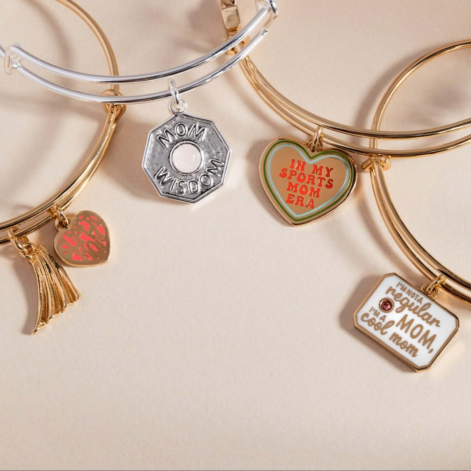 'In My Sports Mom Era' Heart' Charm Bangle, Bracelets, $ 34.00, A Moment Of Now™