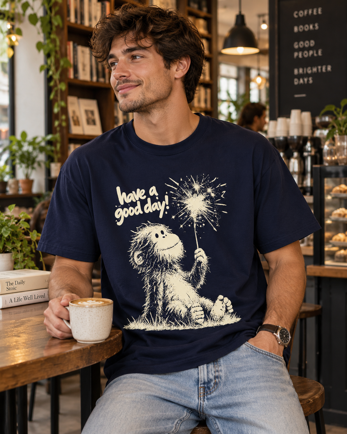 Baby Bigfoot Comfort Colors tee in a modern lifestyle setting