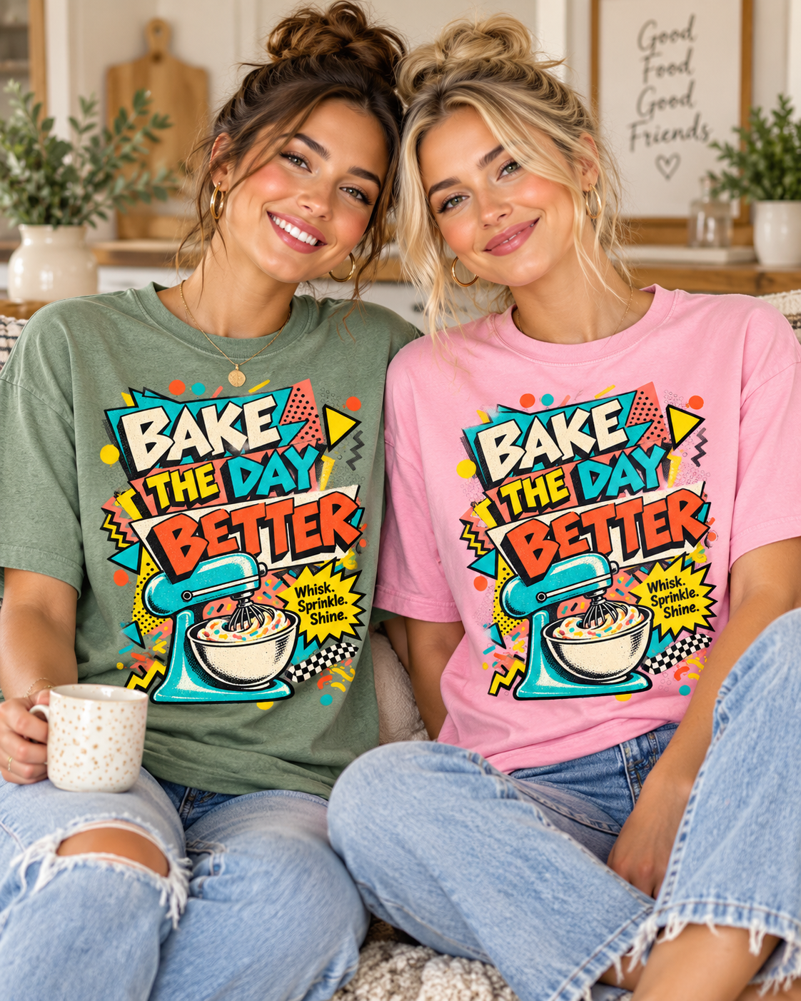 Bake the Day Better T-Shirt | Retro Baking Graphic Tee