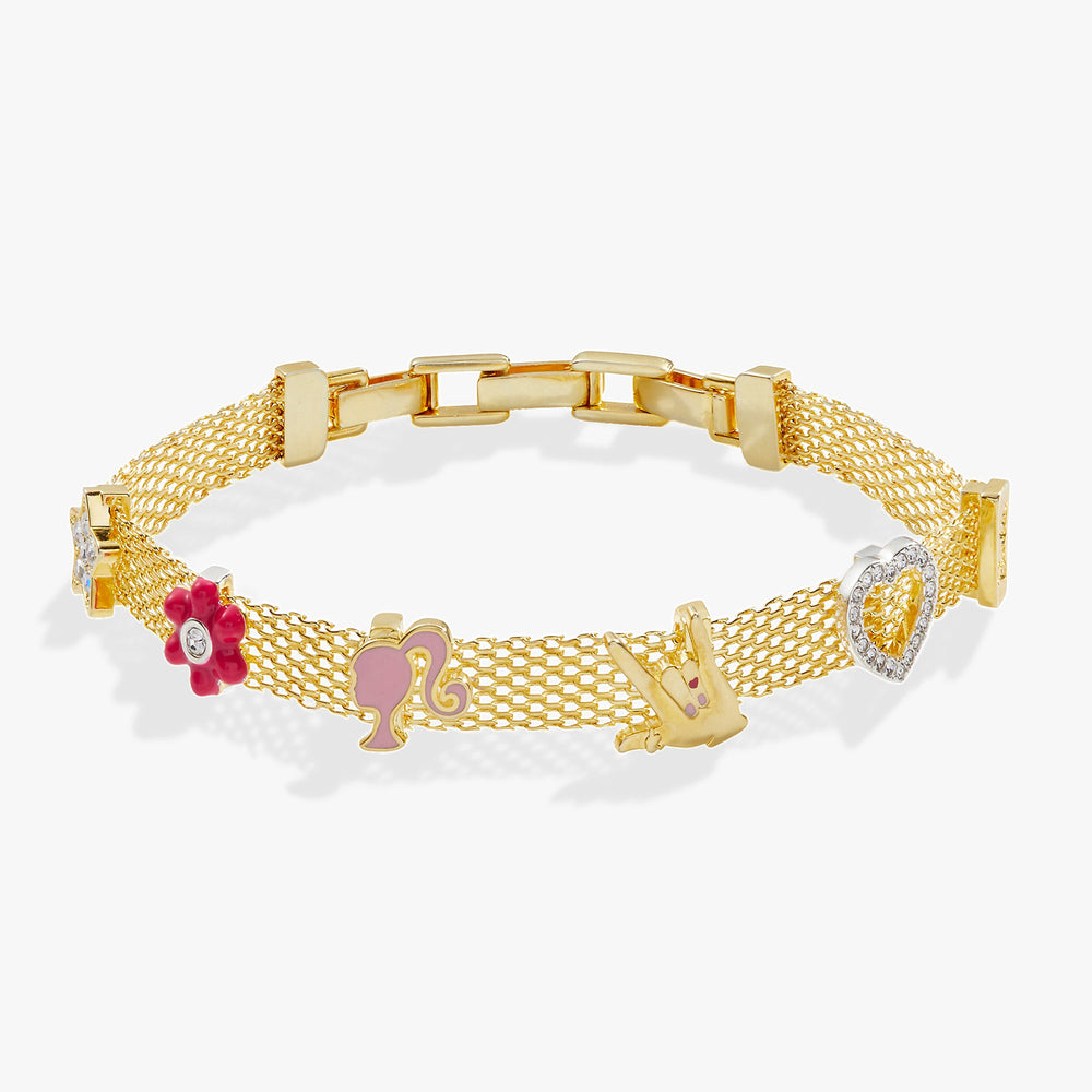 Barbie™ Multicharm Mesh Chain Bracelet, Bracelets, $ 58.00, A Moment Of Now™