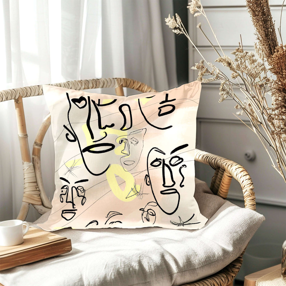 Abstract Berklin Line Art Faces Throw Pillow, Pillow, $ 58.00, A Moment Of Now™