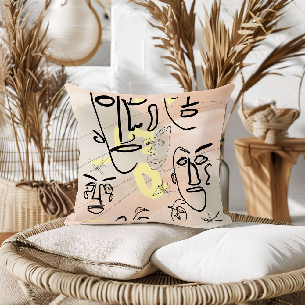 Abstract Berklin Line Art Faces Throw Pillow, Pillow, $ 58.00, A Moment Of Now™
